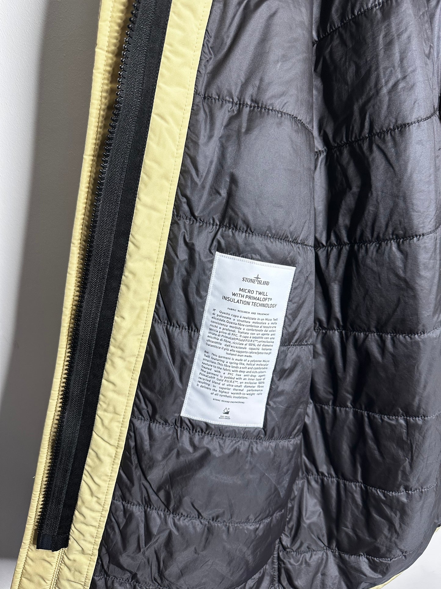 Stone Island Beige Micro Twill Primaloft Insulation Trench Coat - Medium