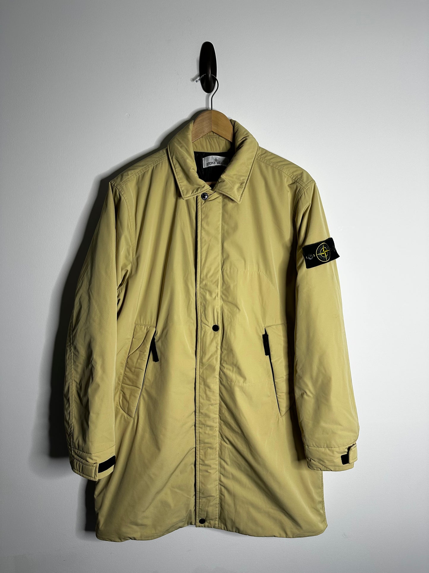 Stone Island Beige Micro Twill Primaloft Insulation Trench Coat - Medium