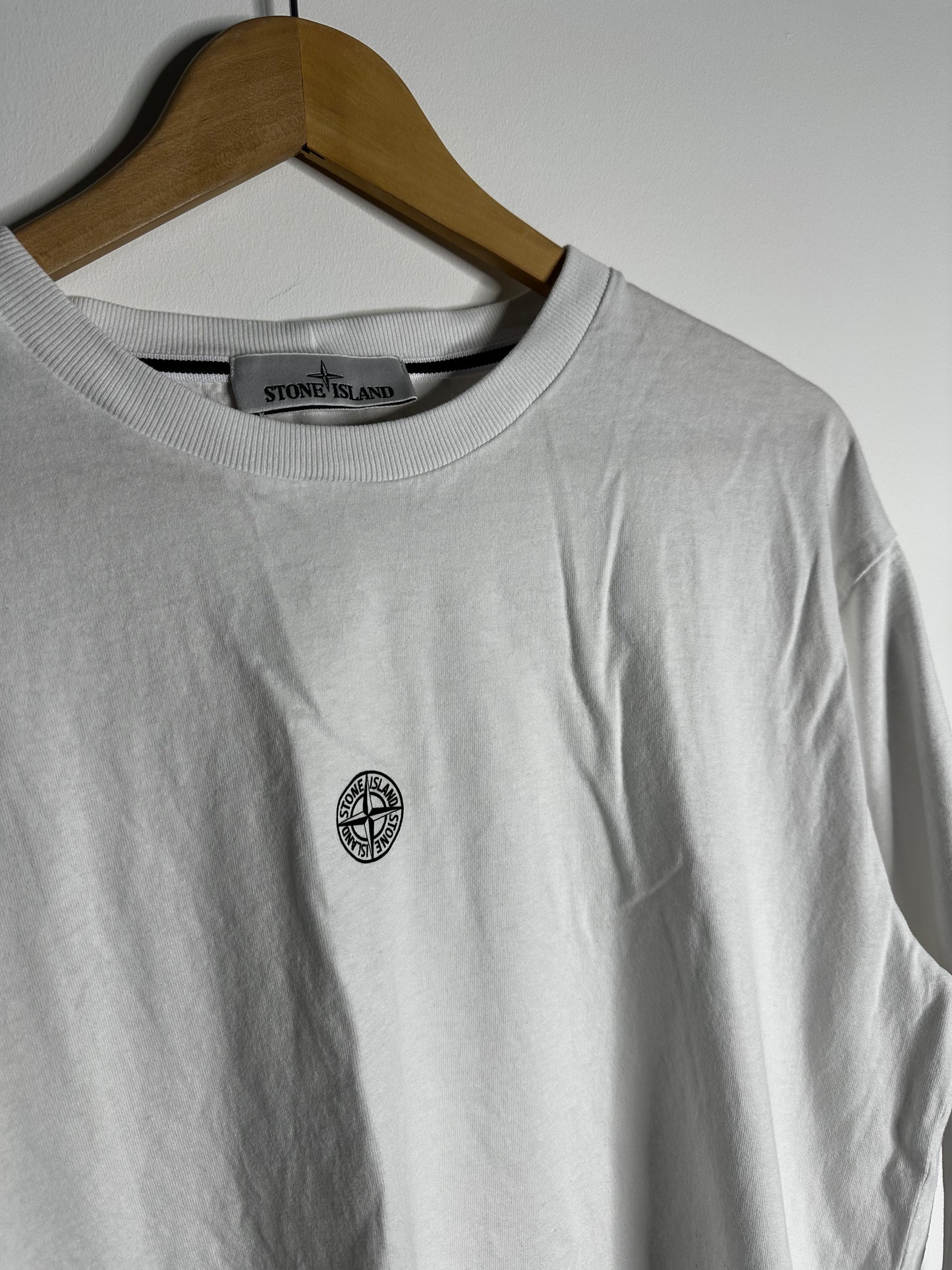 Stone Island White Graphic Print Long Sleeve T - Shirt - Extra Large