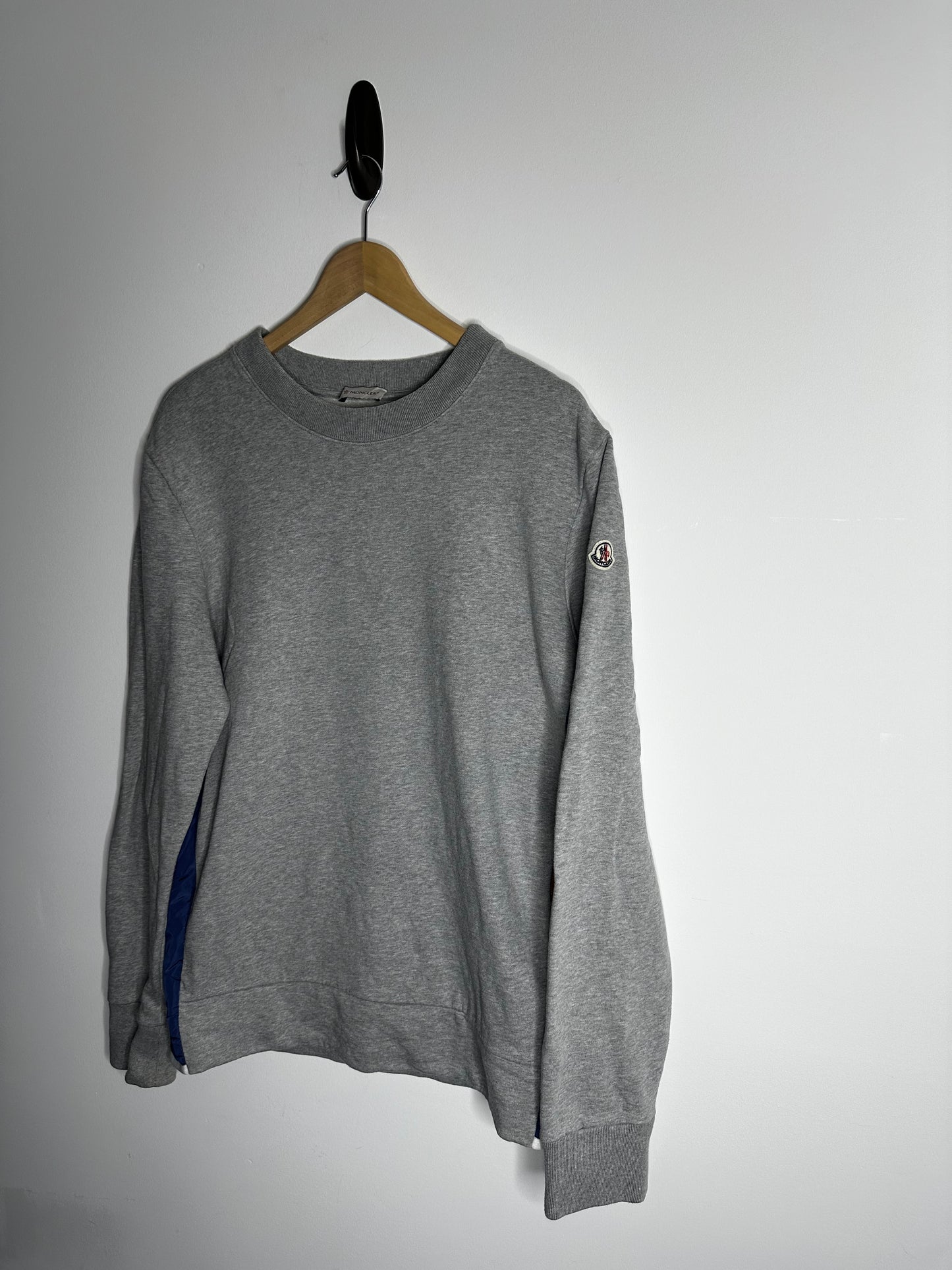 Moncler Grey Nylon Panel Sweatshirt - XXL
