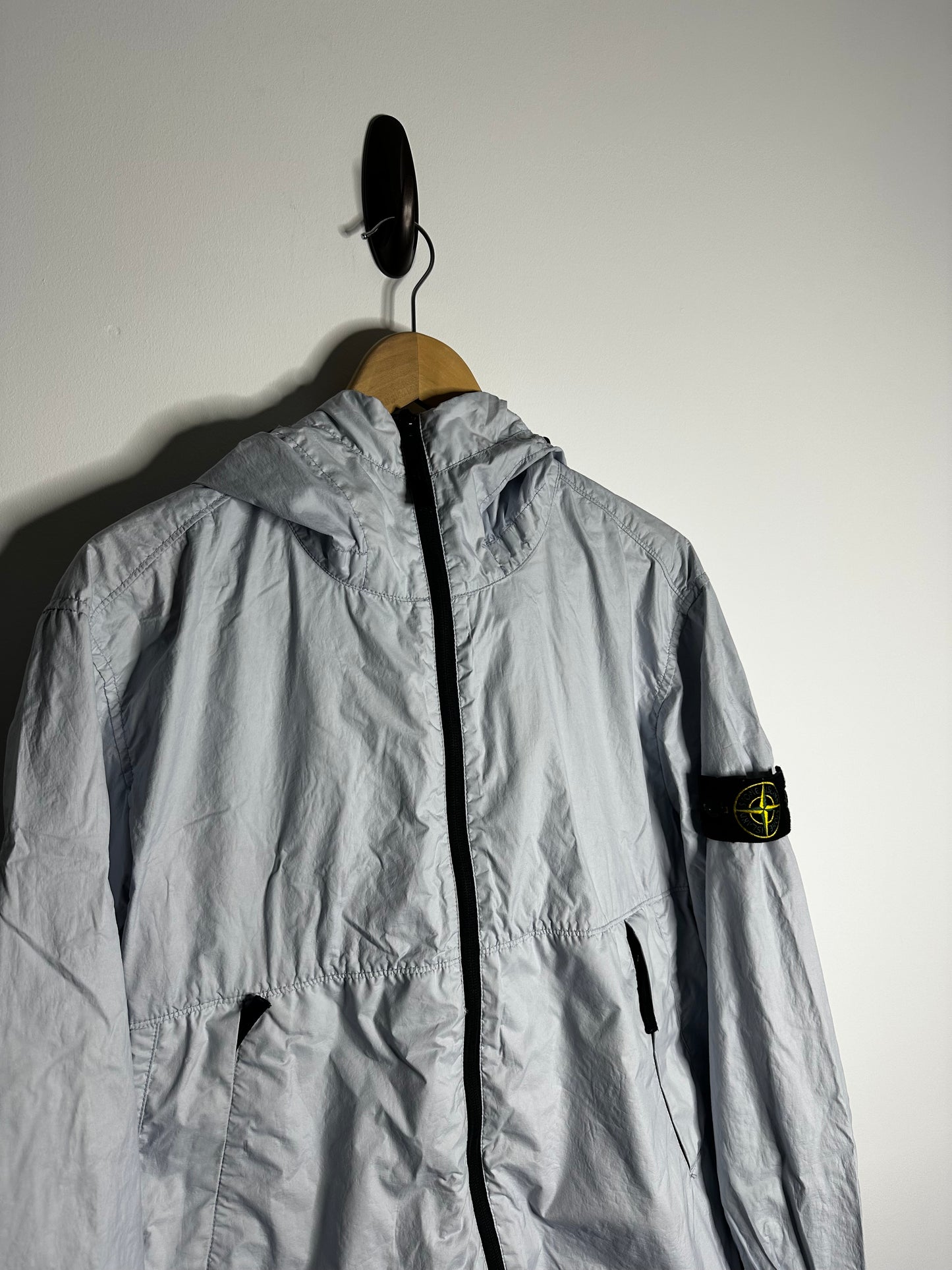 Stone Island Blue Membrana 3L TC Hooded Jacket - Large