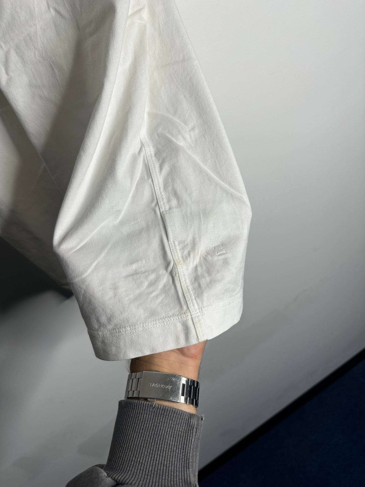 Burberry White Checked Shoulder Cotton Jersey T - Shirt - Medium