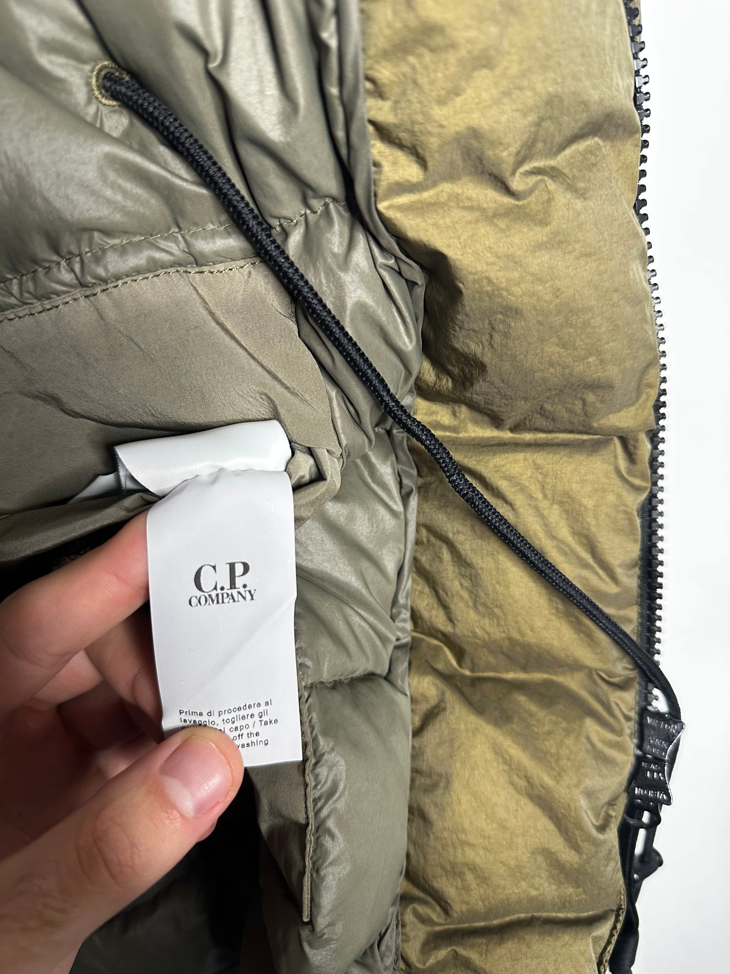 C.P. Company Khaki Nyfoil Utility Watchviewer Mille Goggle Down Jacket - Large