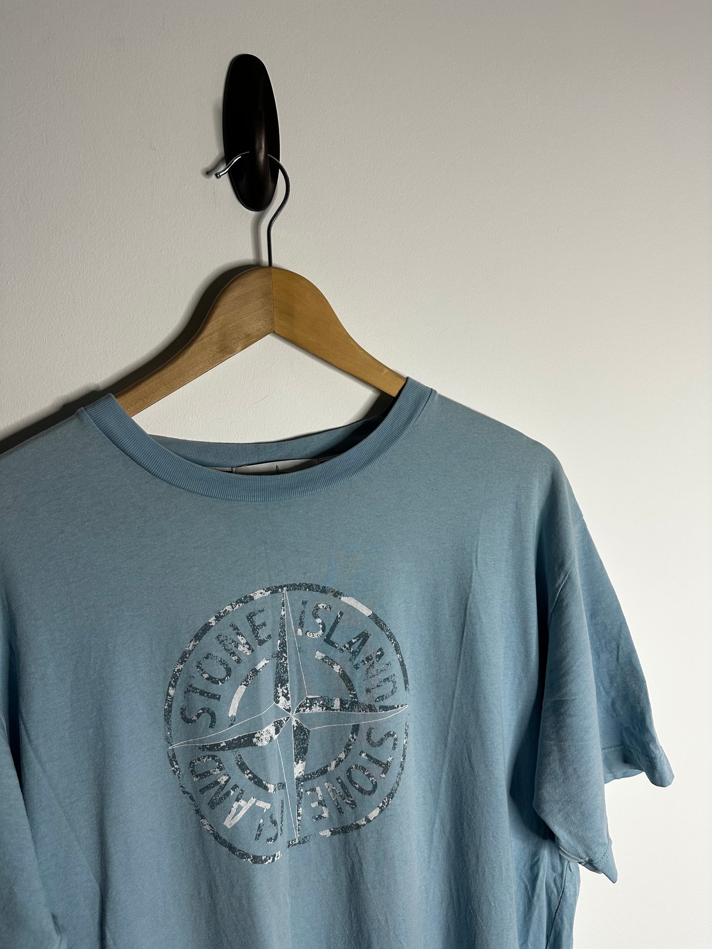 Stone Island Blue Compass Print T - Shirt - Extra Large