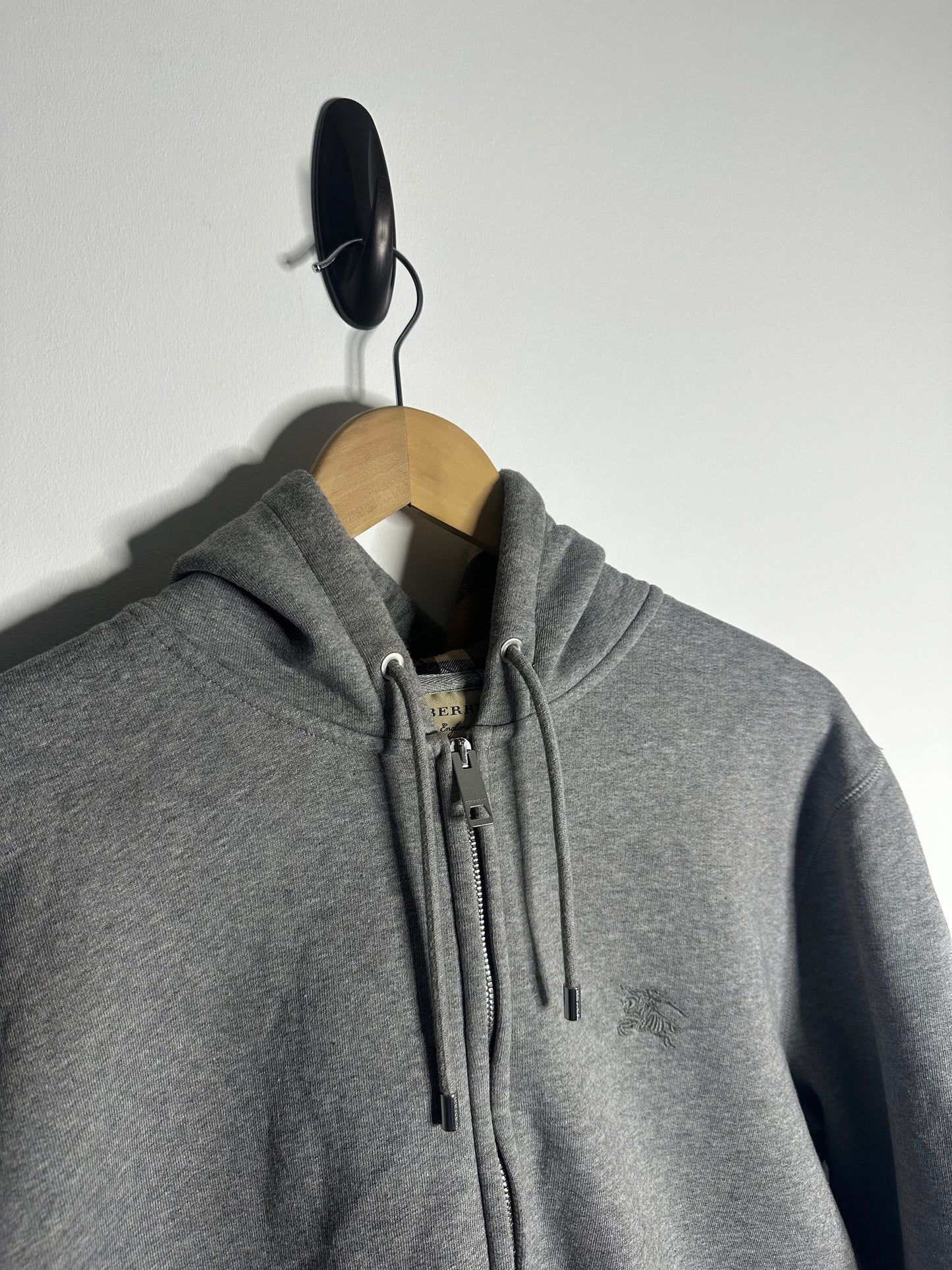 Burberry Grey Full Zip Nova Check Hood Hoodie - Extra Large