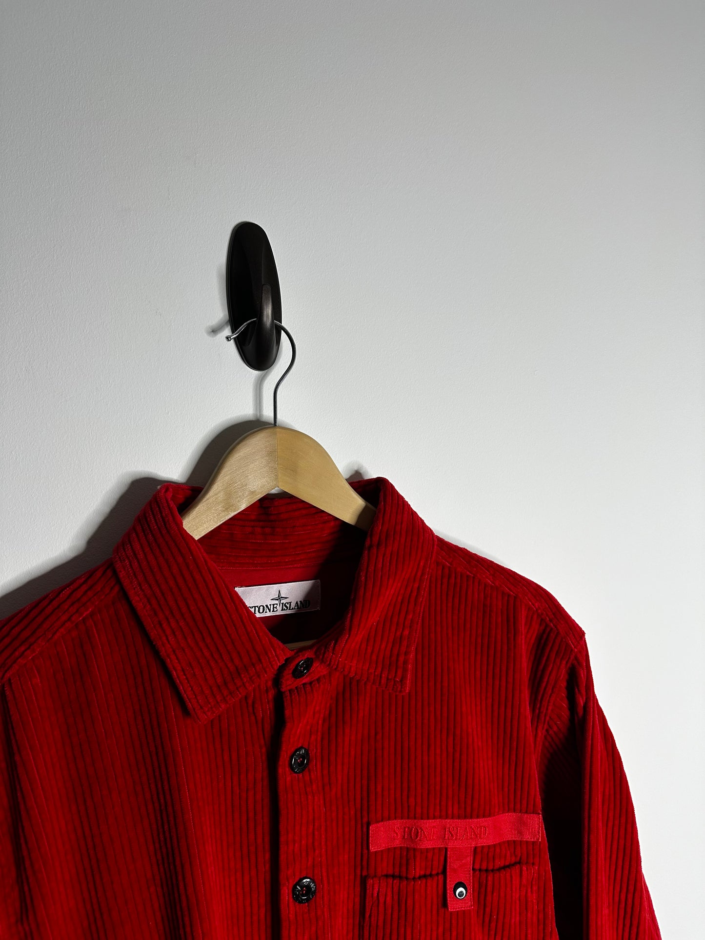 Stone Island Red Corduroy Overshirt - Large
