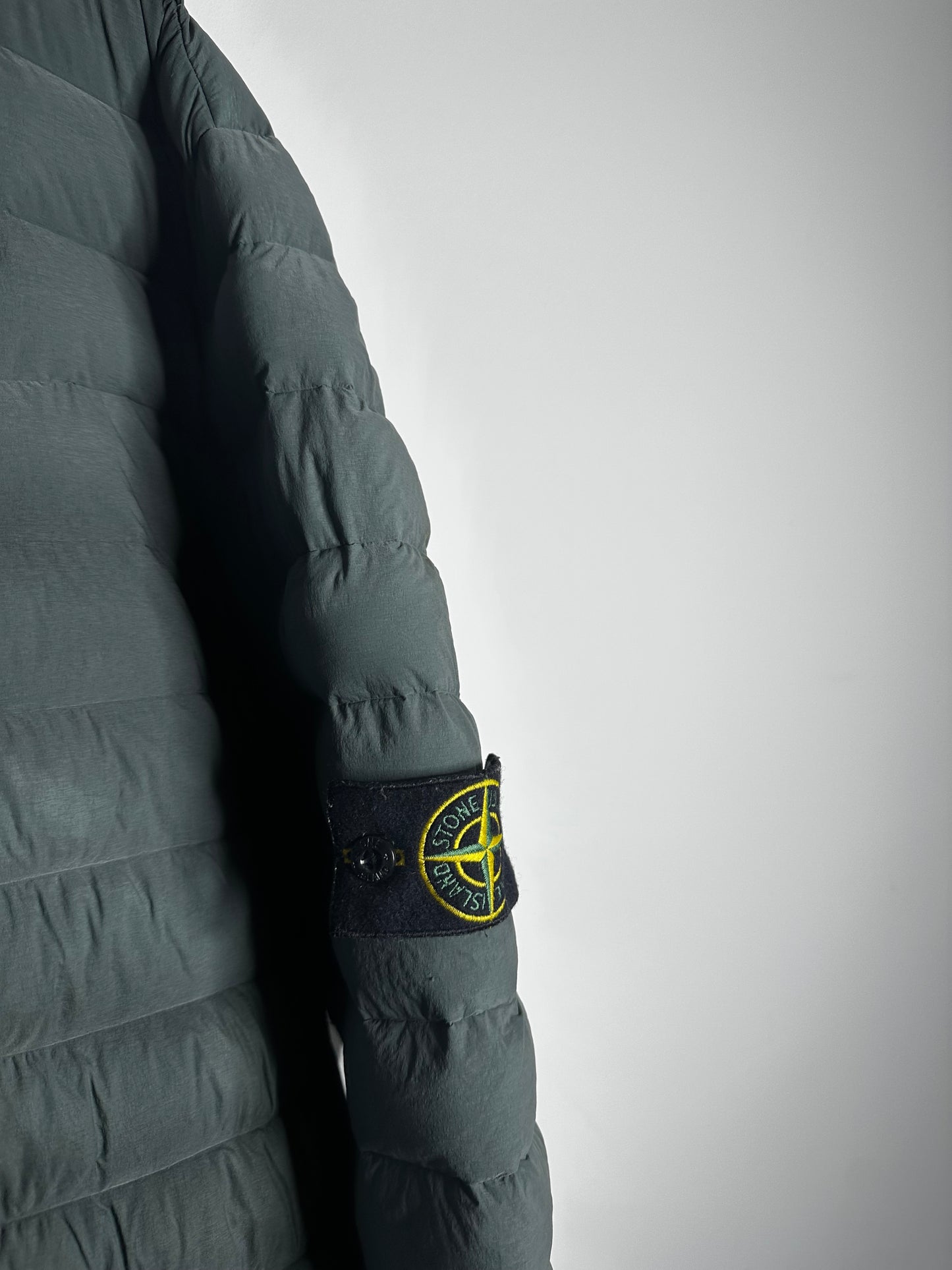 Stone Island Green Loom Woven Down Chambers Puffer Jacket - XXXL
