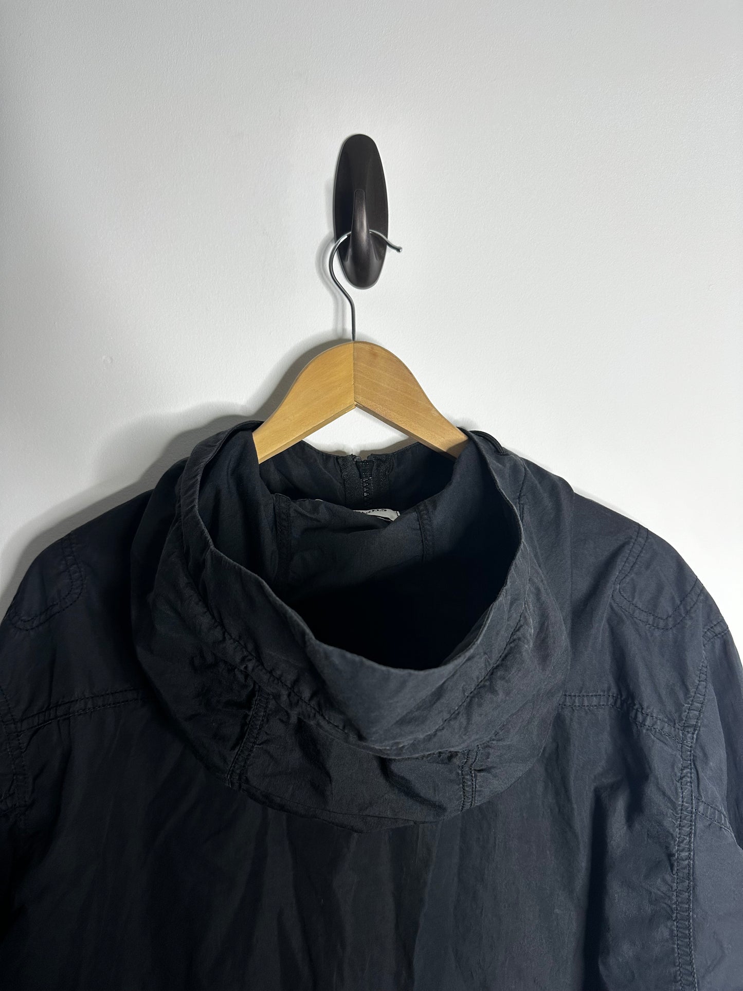 Stone Island Black LG Hooded Smock - Large