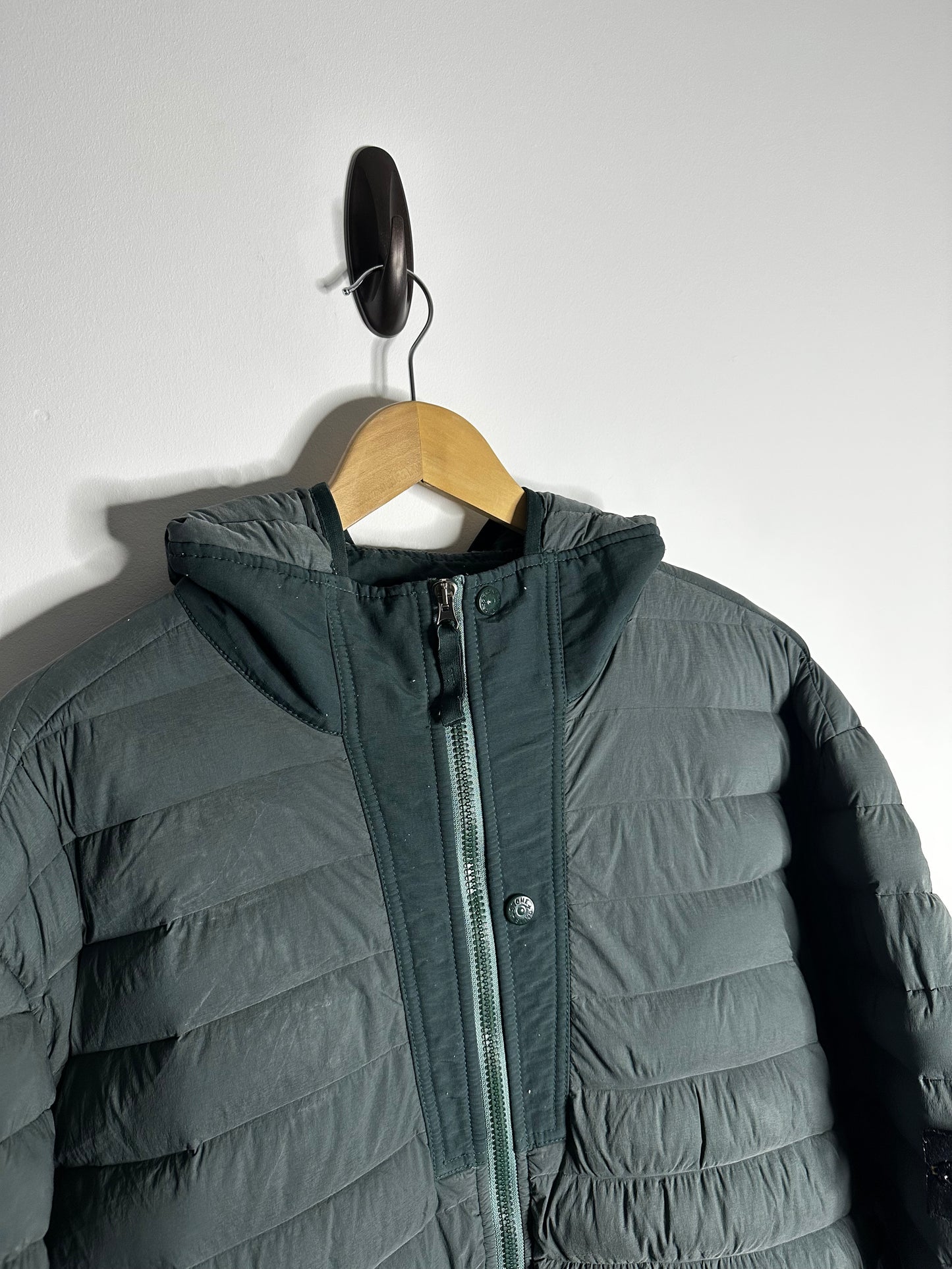 Stone Island Green Loom Woven Down Chambers Puffer Jacket - XXXL
