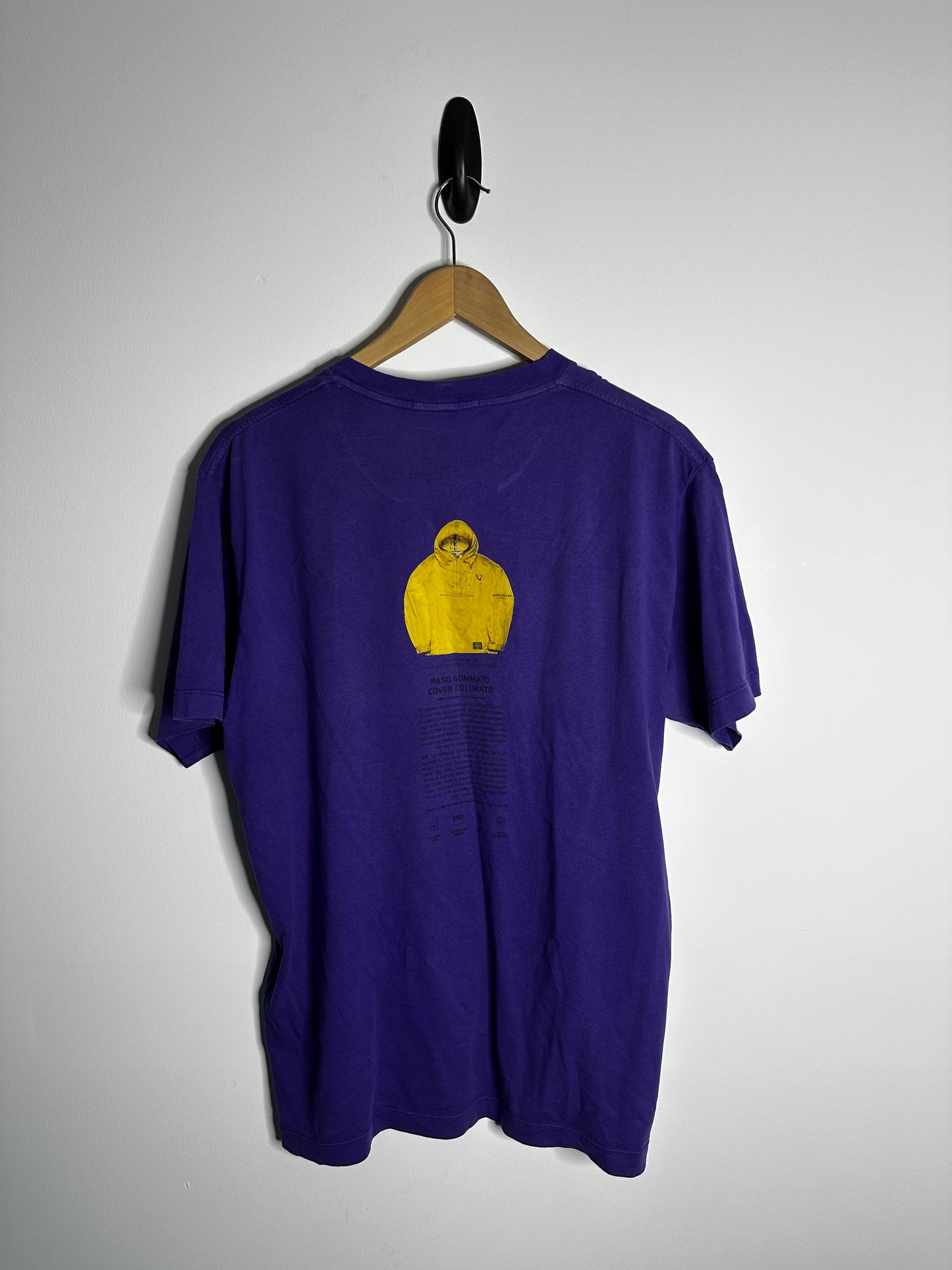 Stone Island Purple Archivio Raso Gommato 40th Anniversary T - Shirt - Large
