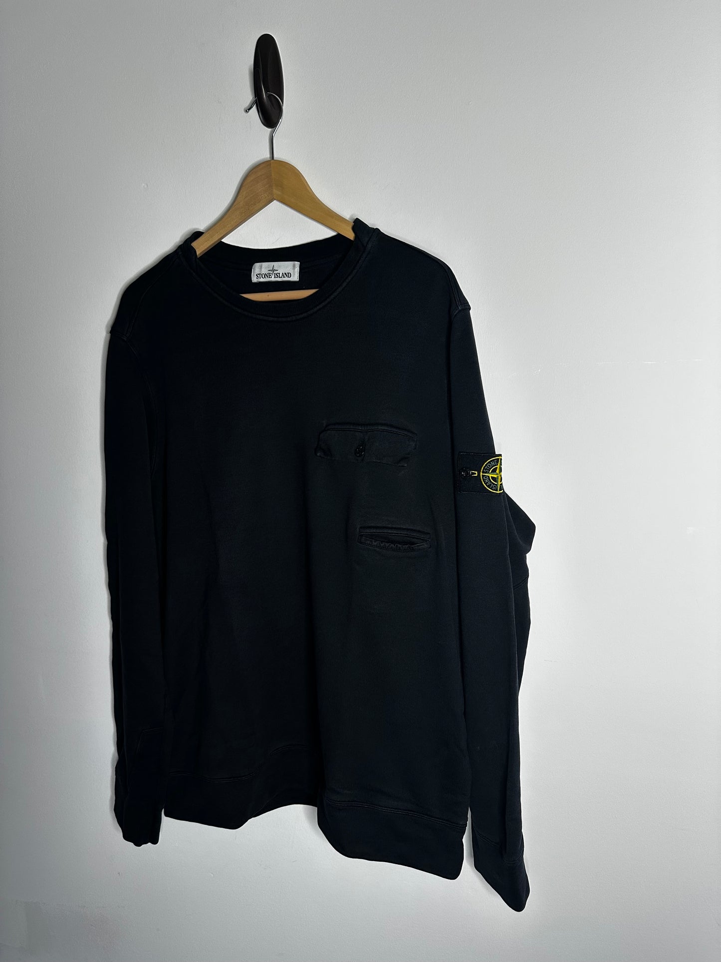 Stone Island Black Chest Pocket Sweatshirt - XXL