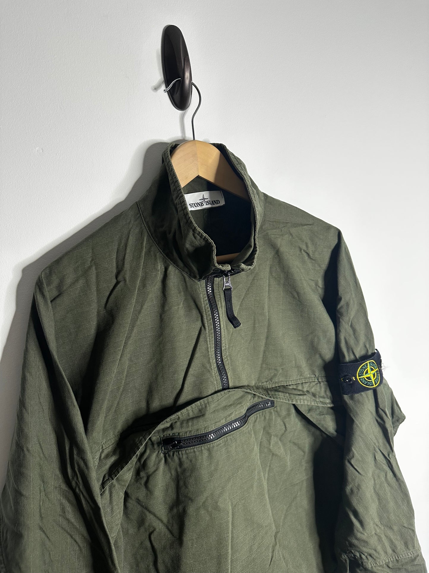 Stone Island Khaki Ripstop Pullover Smock - Extra Large