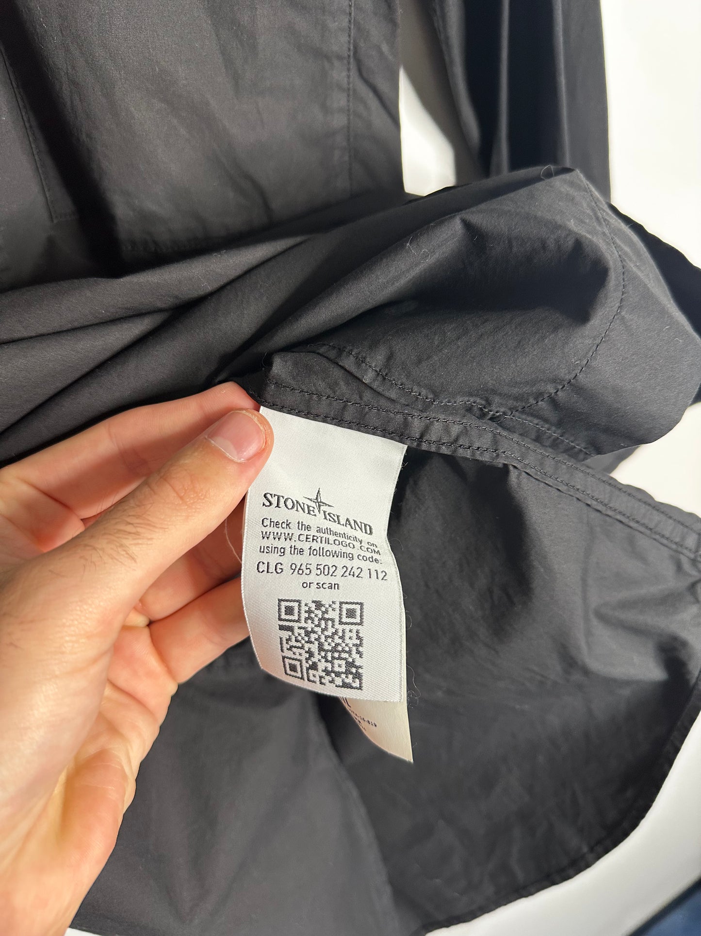 Stone Island Black Button Shirt - Medium