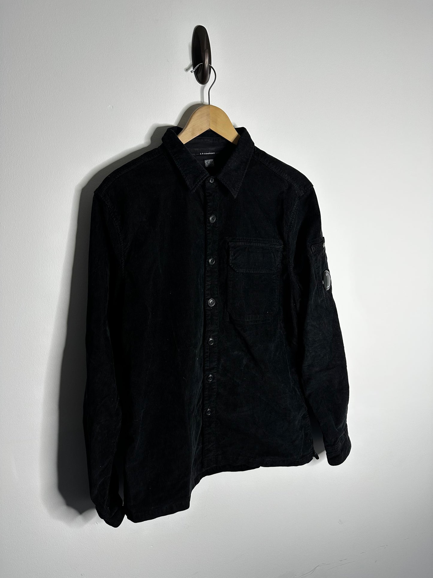 C.P. Company Black Corduroy Overshirt - Large