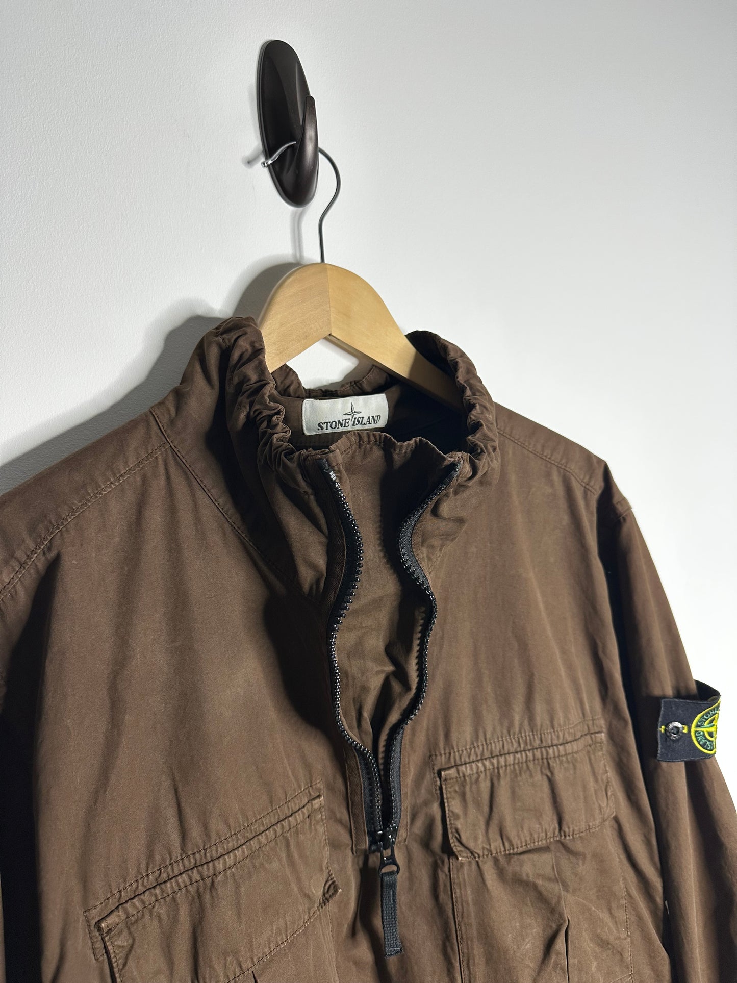 Stone Island Brown Pull Over Smock Overshirt - Large