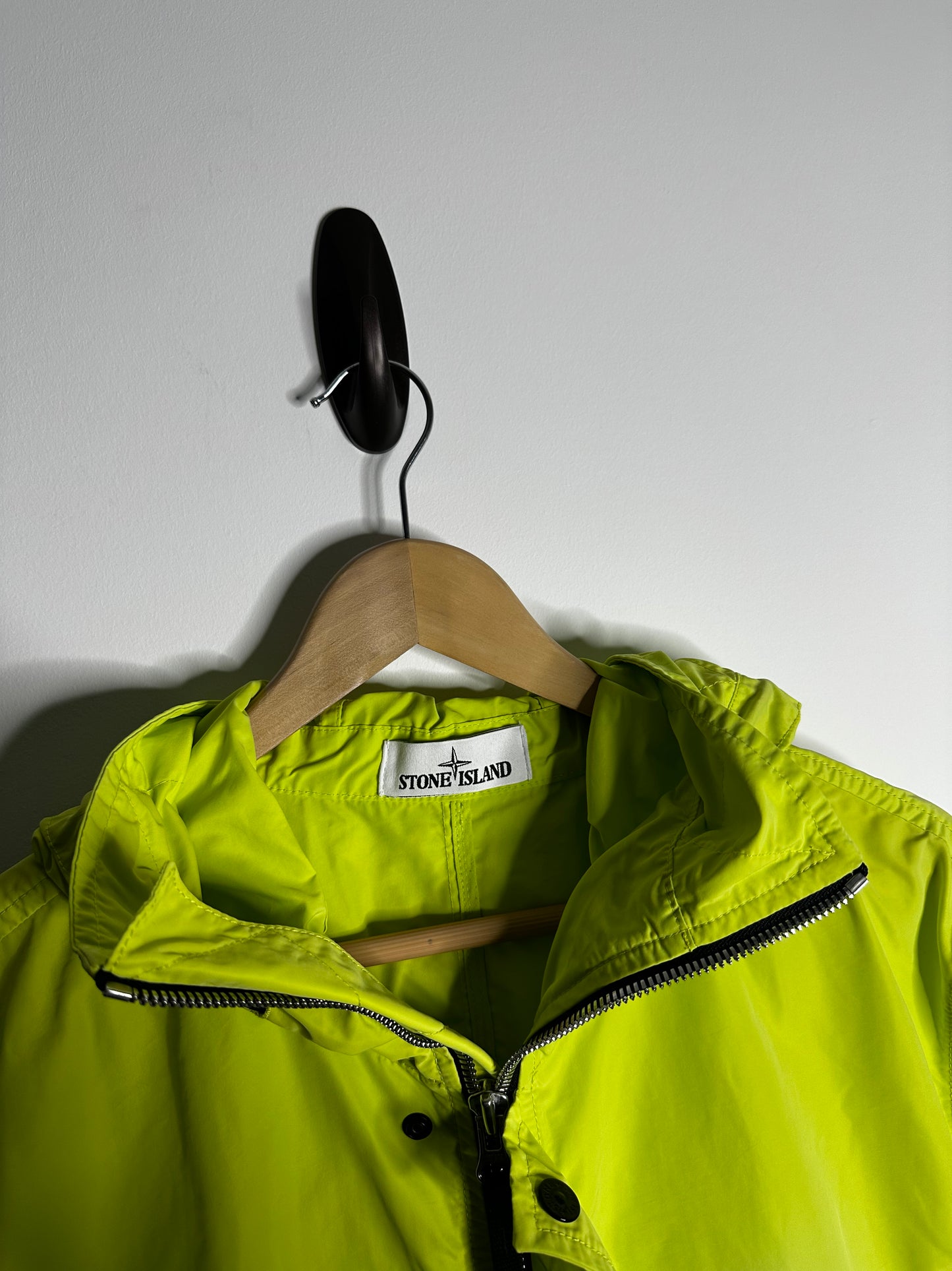 Stone Island Lime Green Micro Reps Long Jacket - Extra Large
