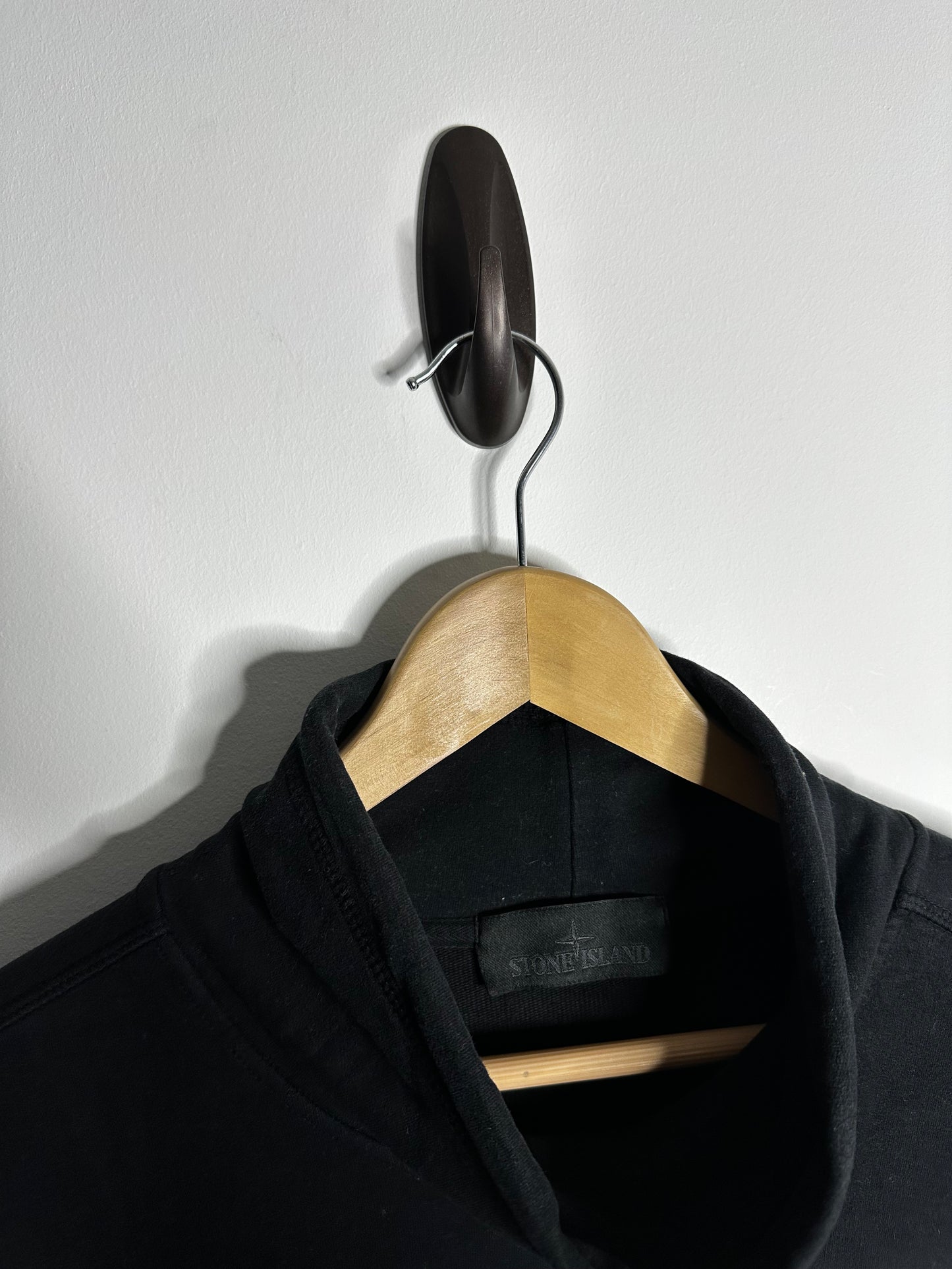 Stone Island Black Ghost Mock Neck Sweatshirt - Large