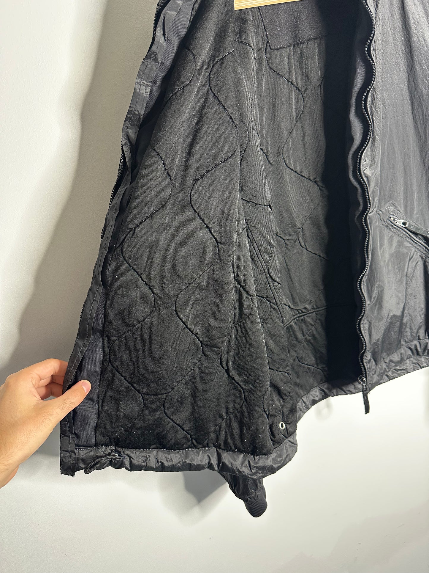 Stone Island Vintage SS07 Black Nylon Metal Quilted Bomber Jacket - XXL