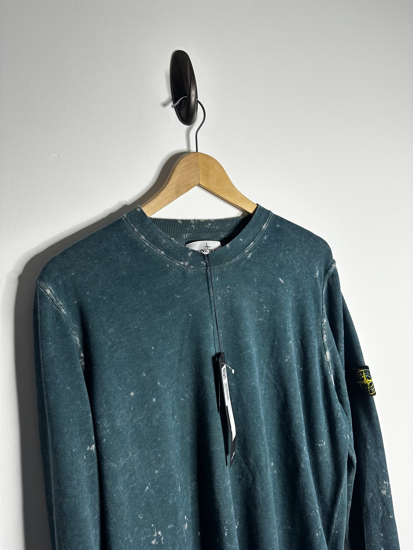 Stone Island Teal Off Dye OVD Camo Jumper - Large