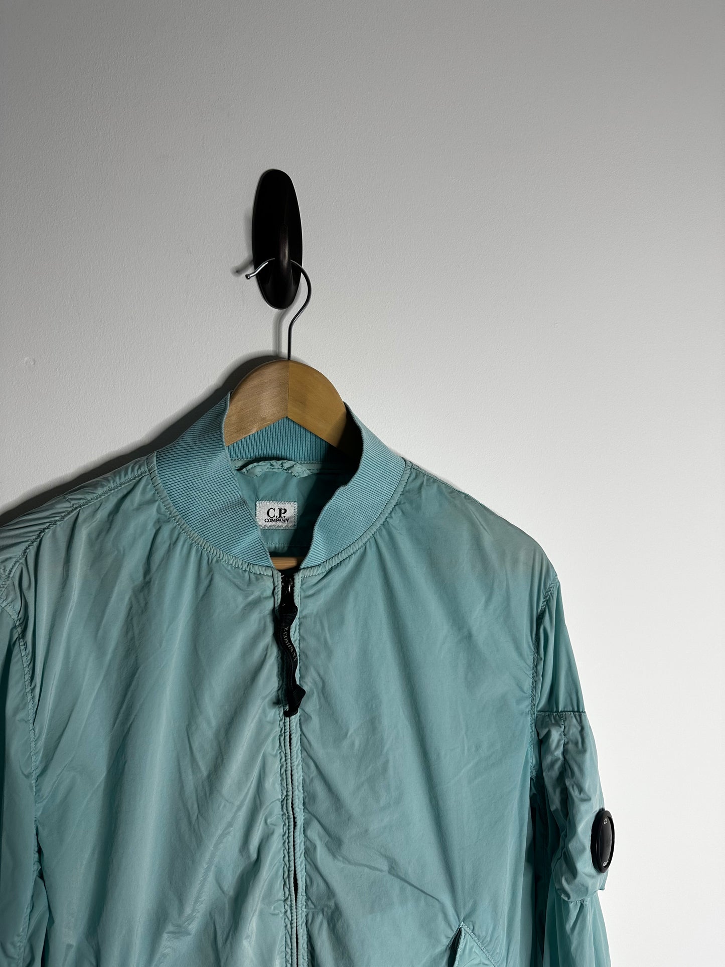 C.P. Company Light Blue Nycra Bomber Jacket - Large