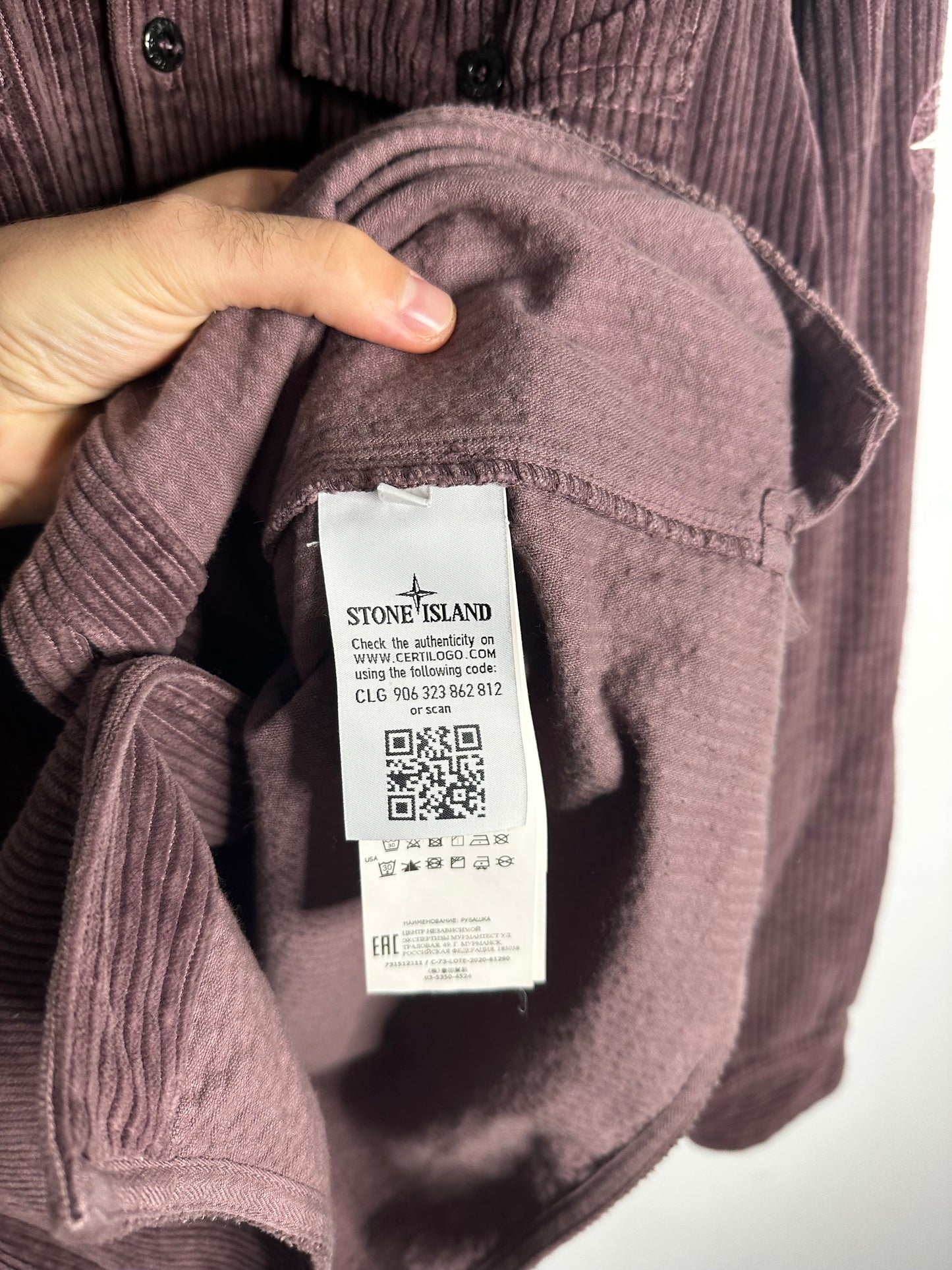 Stone Island Purple Corduroy Shirt - Extra Large