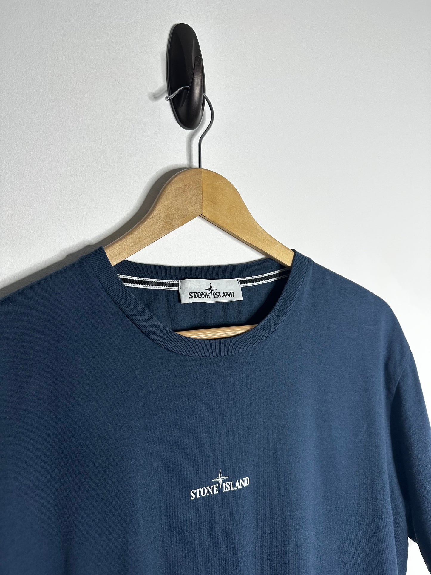 Stone Island Navy Graphic Print T - Shirt - Large