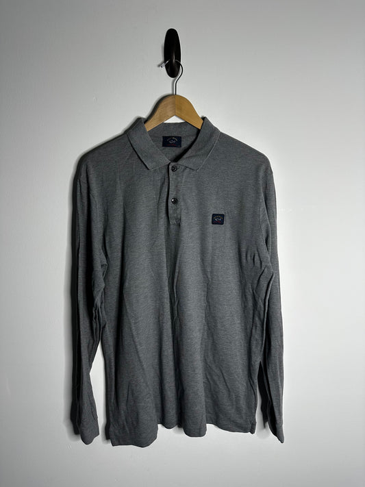 Paul & Shark Grey Long Sleeve Polo Shirt - XXL