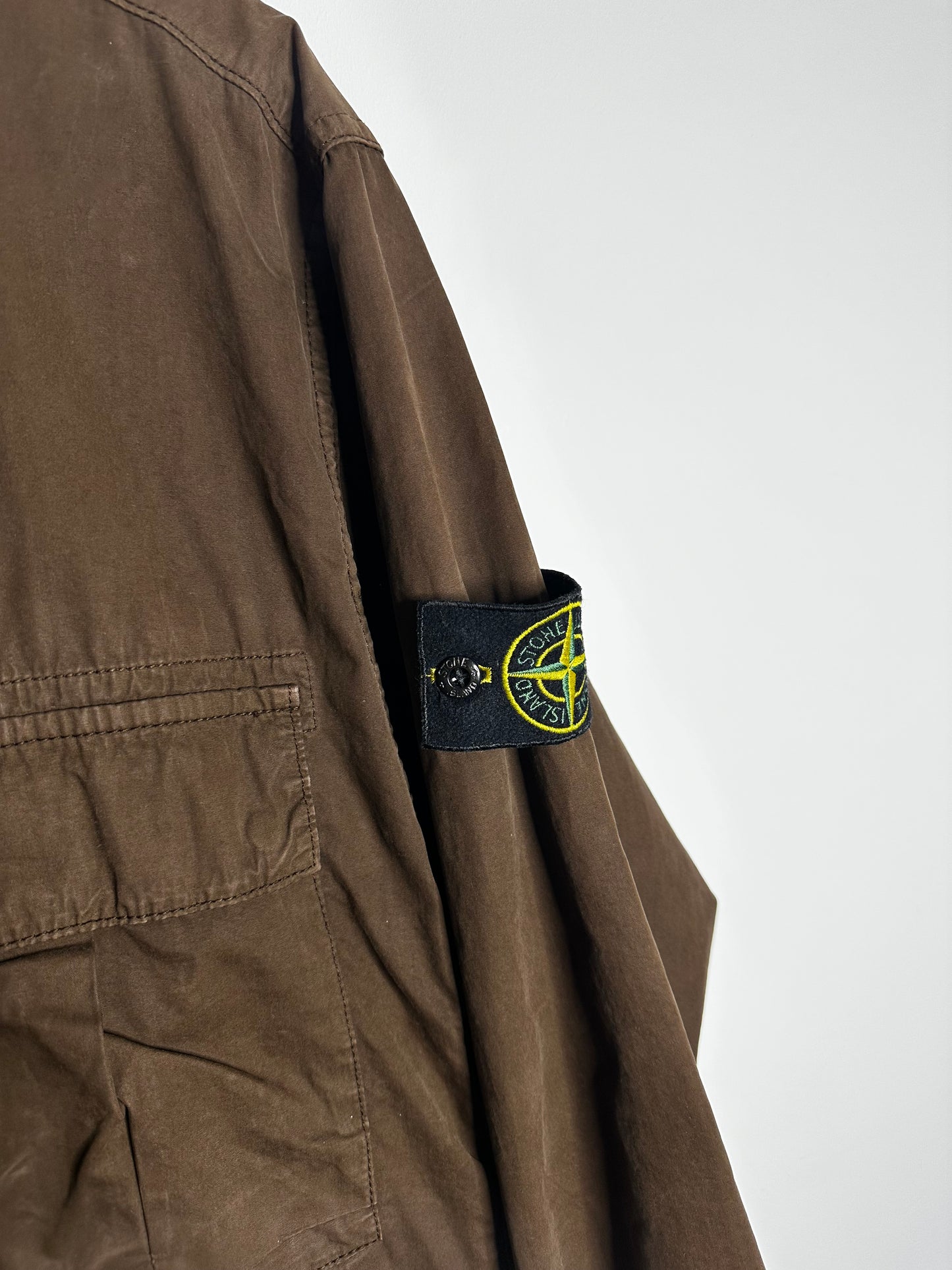 Stone Island Brown Pull Over Smock Overshirt - Large
