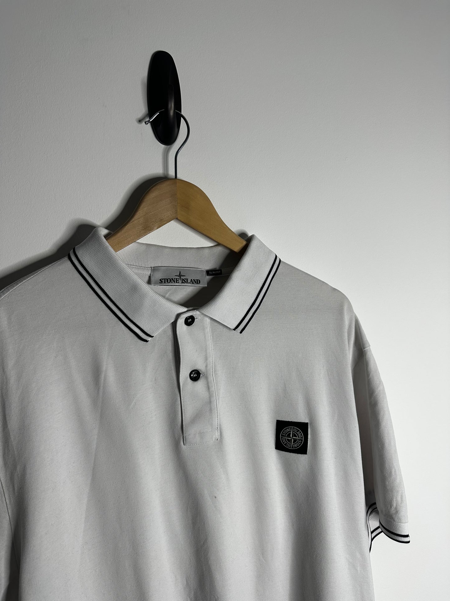 Stone Island White Polo Shirt - XXXL