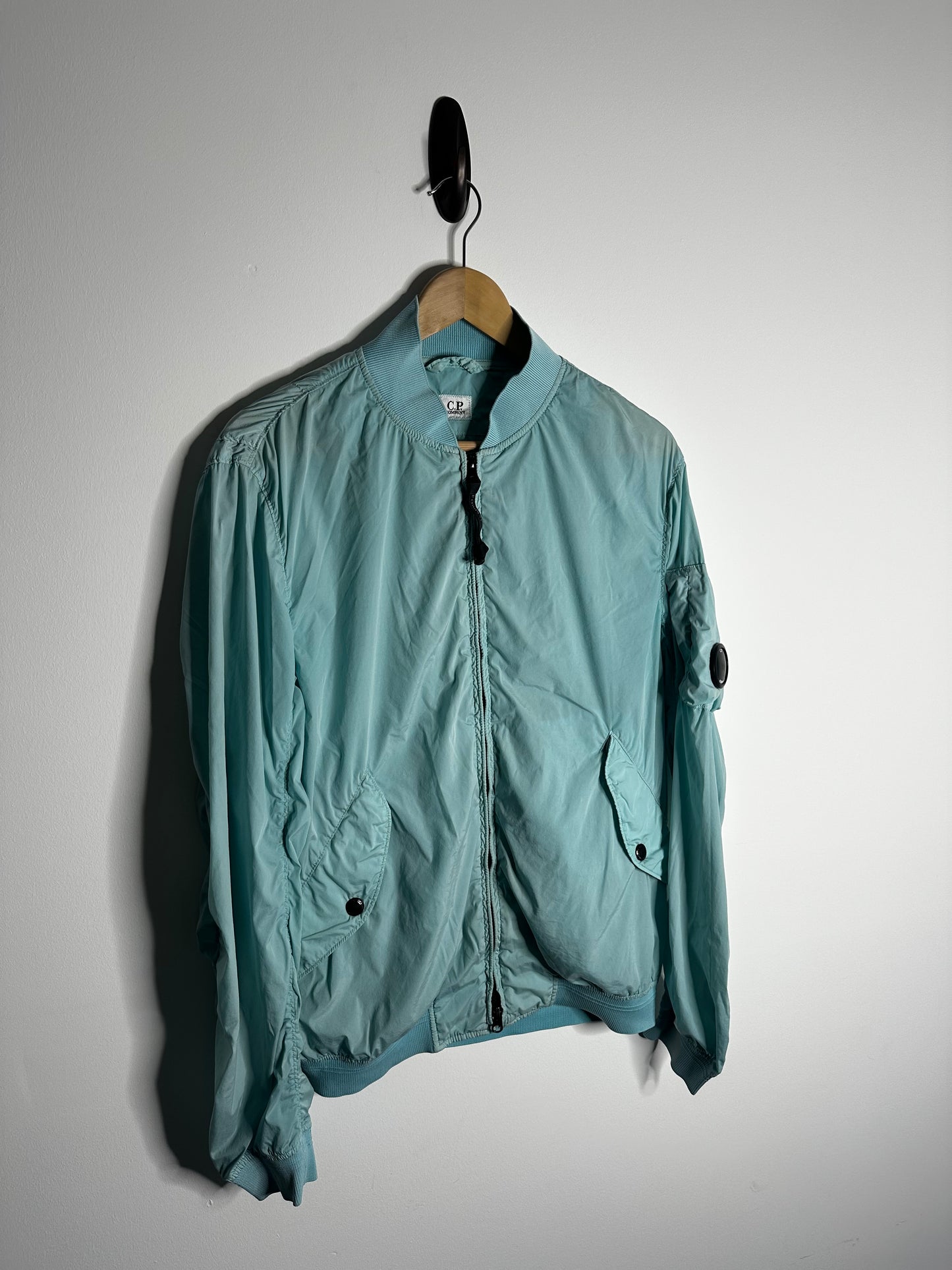 C.P. Company Light Blue Nycra Bomber Jacket - Large