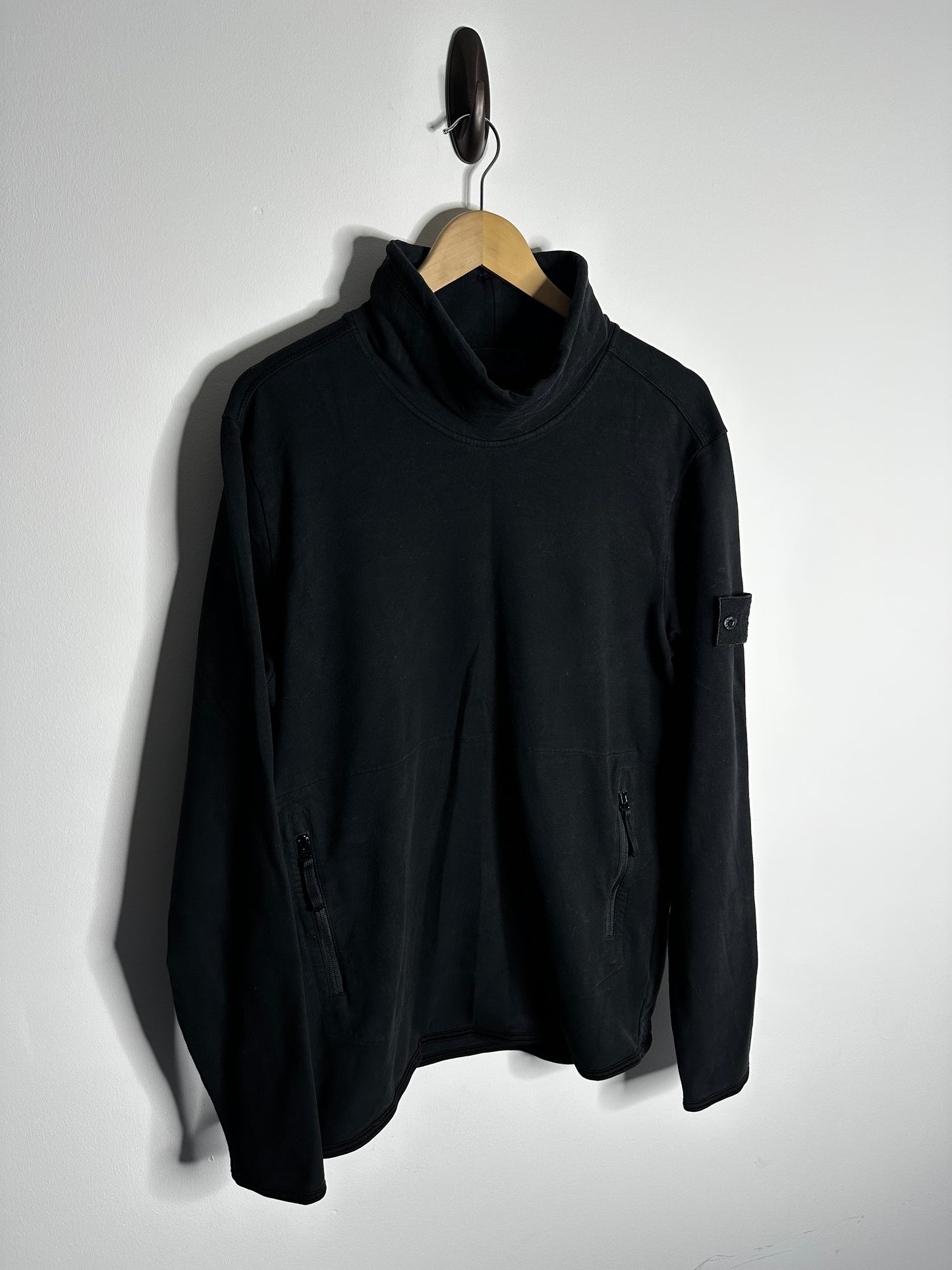 Stone Island Black Ghost Mock Neck Sweatshirt - Large