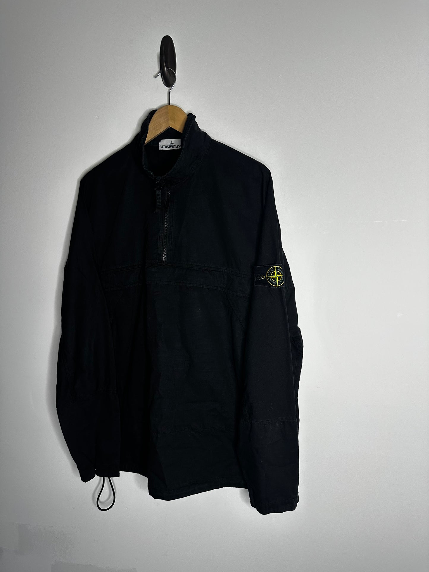 Stone Island Black Ripstop Pullover Smock - Extra Large