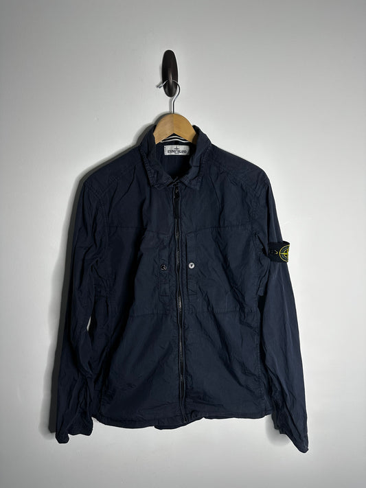 Stone Island Navy Garment Dyed Overshirt - Large