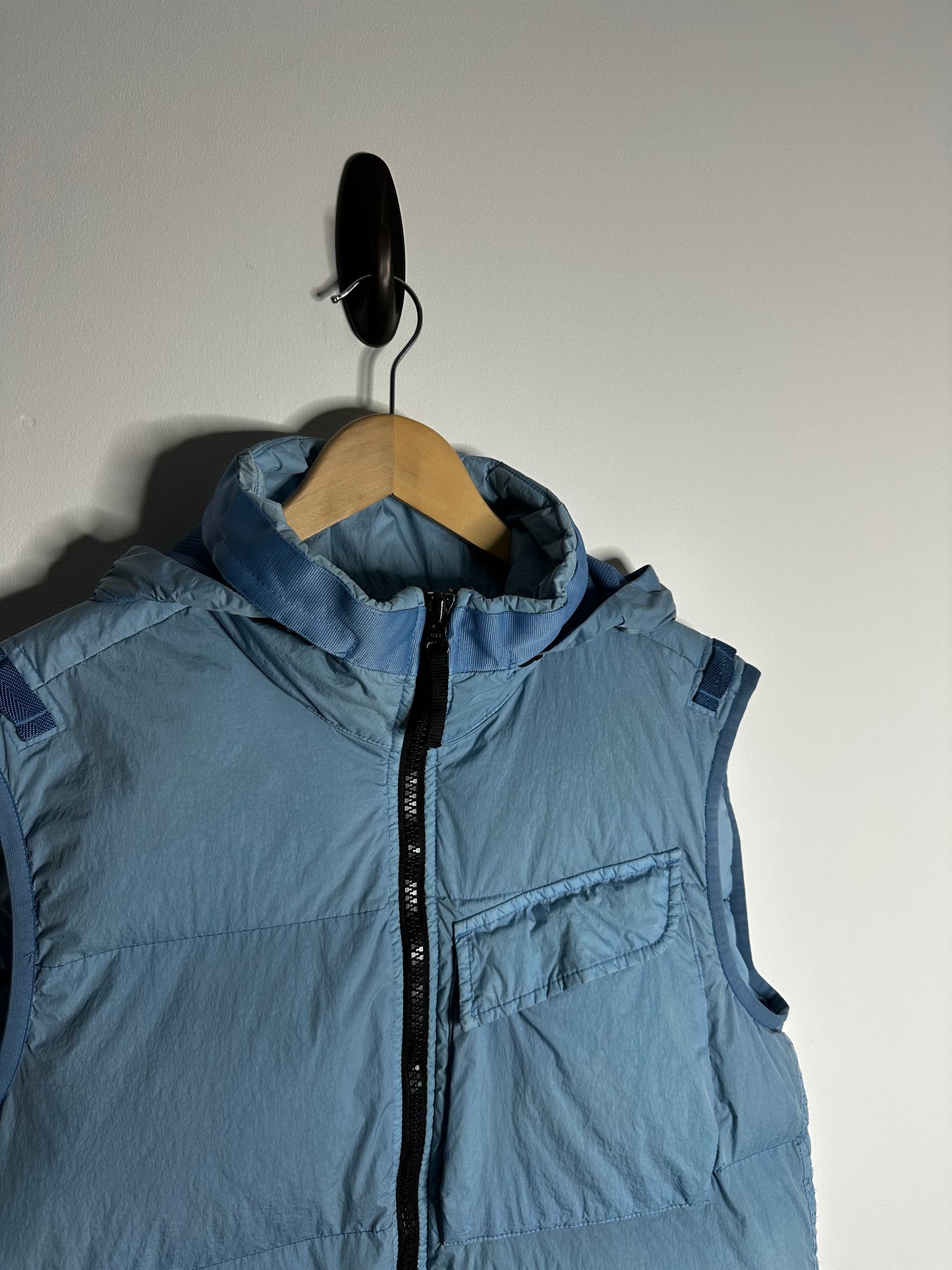 Stone Island Blue Crinkle Reps R-NY Down Gilet - Medium