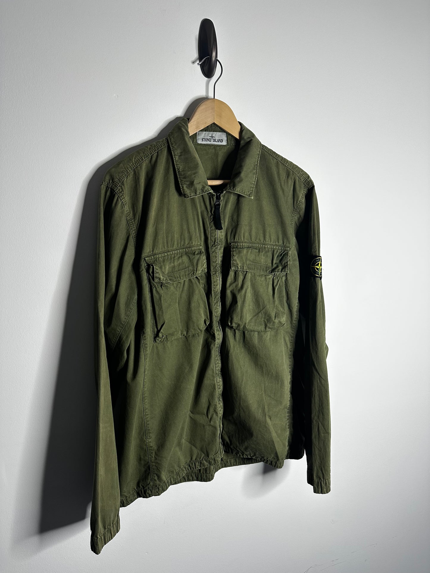 Stone Island Khaki Double Pocket Overshirt - Large