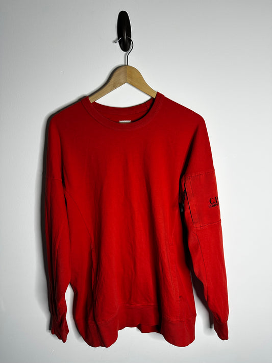 C.P. Company Red Arm Print Crewneck Sweatshirt - Large