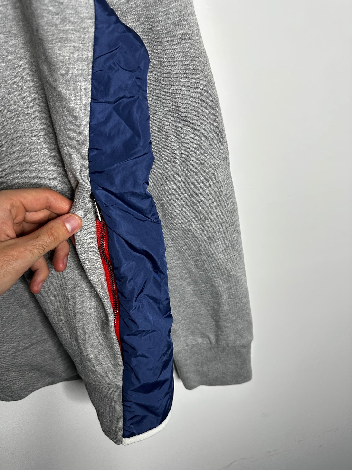 Moncler Grey Nylon Panel Sweatshirt - XXL