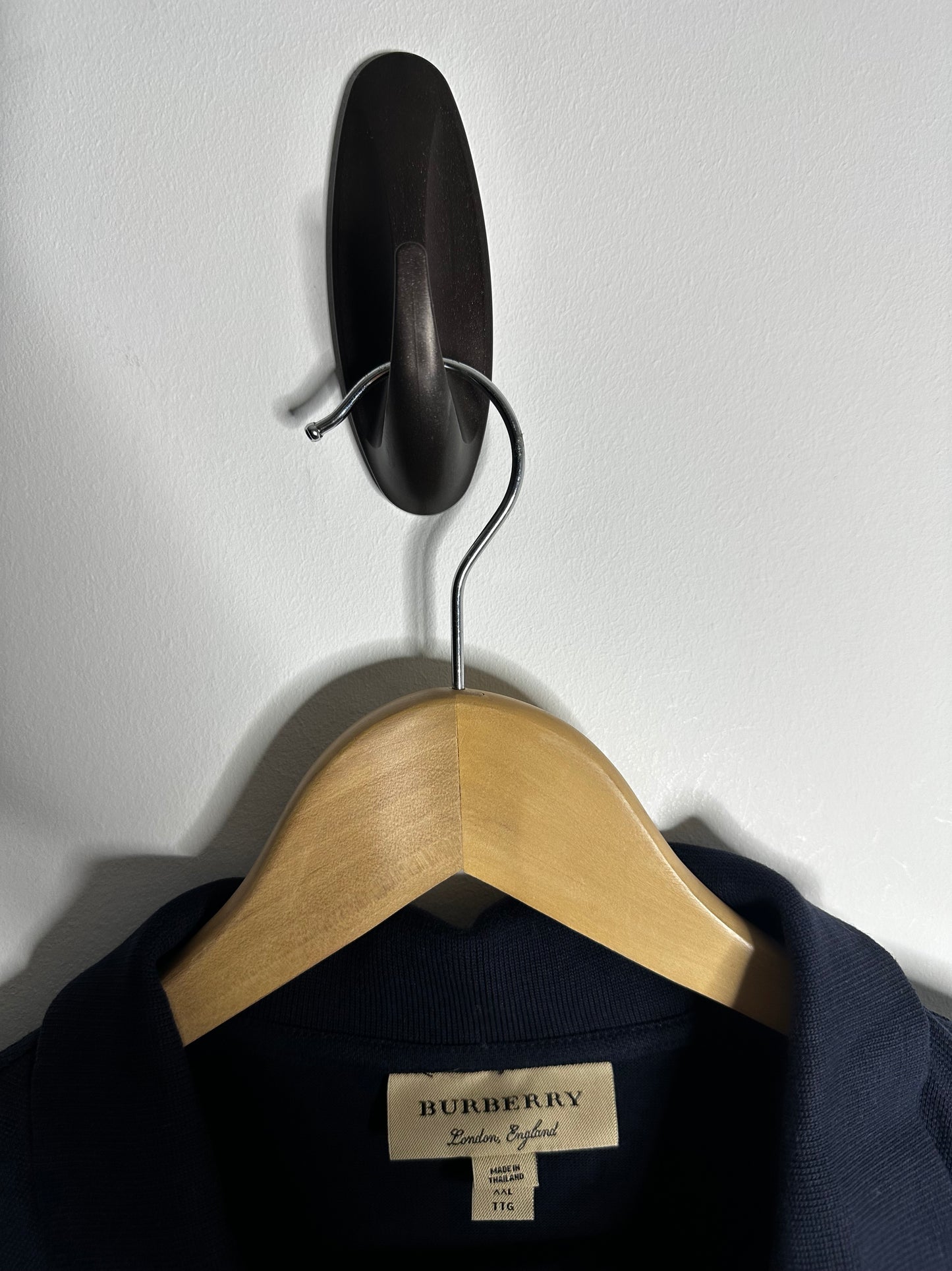Burberry Navy Nova Check Collar Polo Shirt - XXL