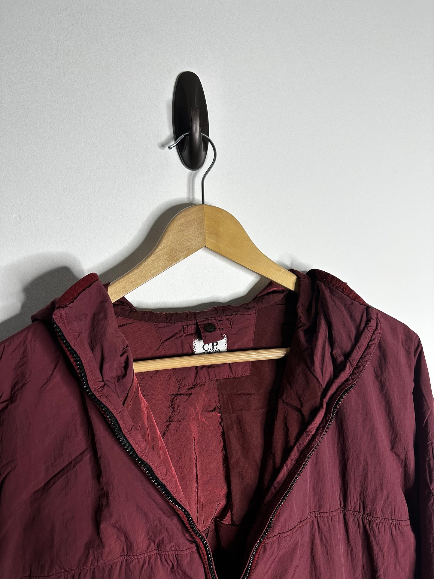C.P. Company Burgundy G.D.P. Hooded Polartec Goggle Jacket - Extra Large