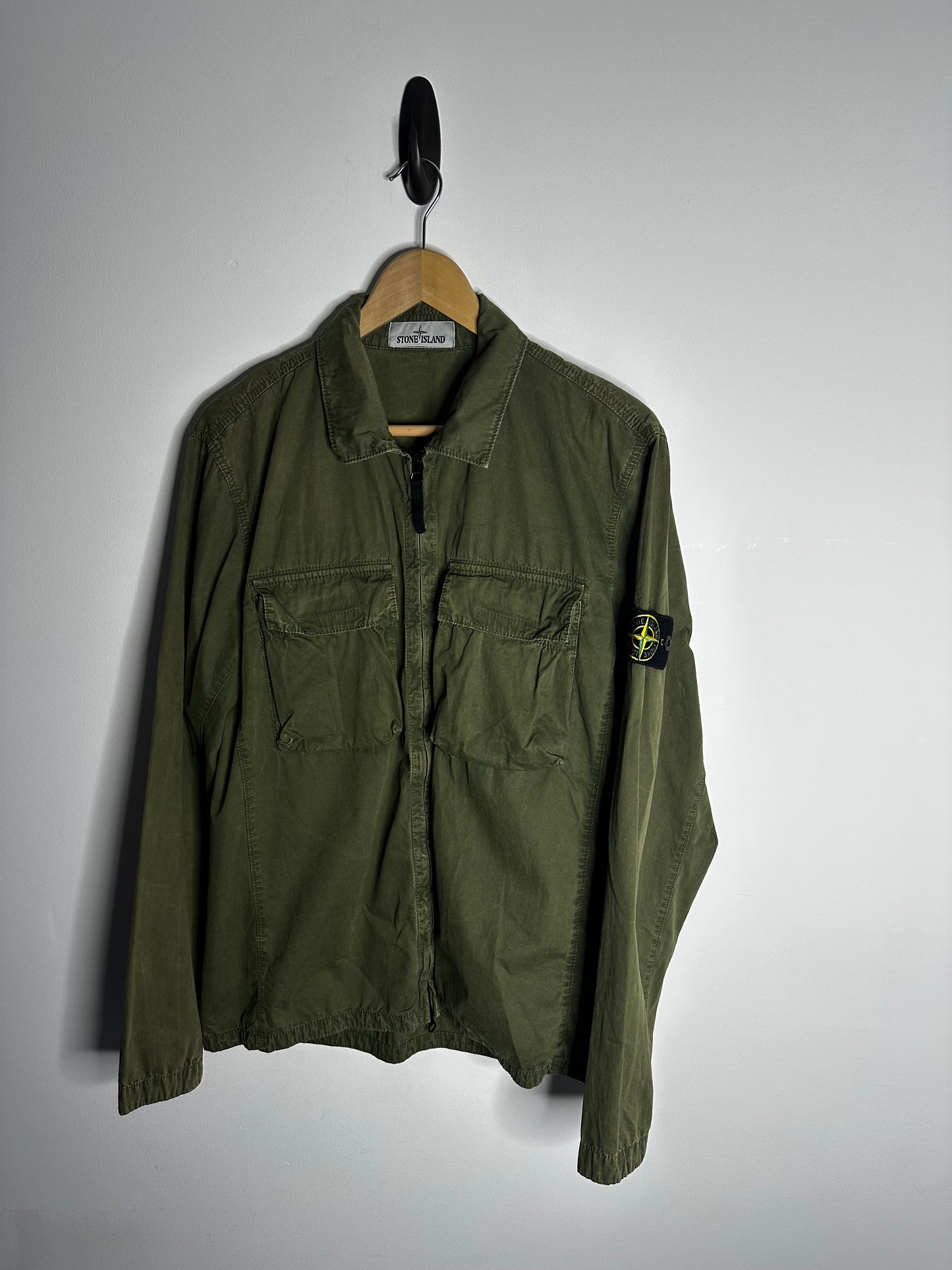Stone Island Khaki Double Pocket Overshirt - Large