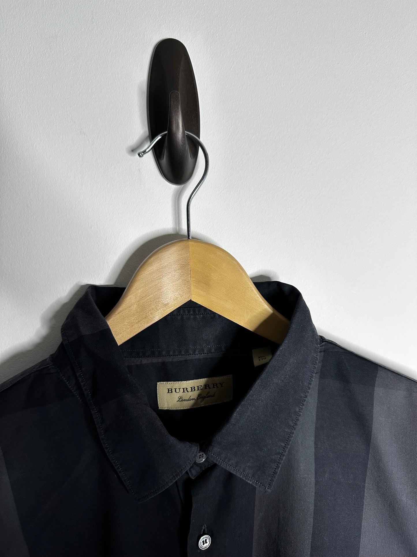 Burberry Black Check Long Sleeve Shirt - XXL