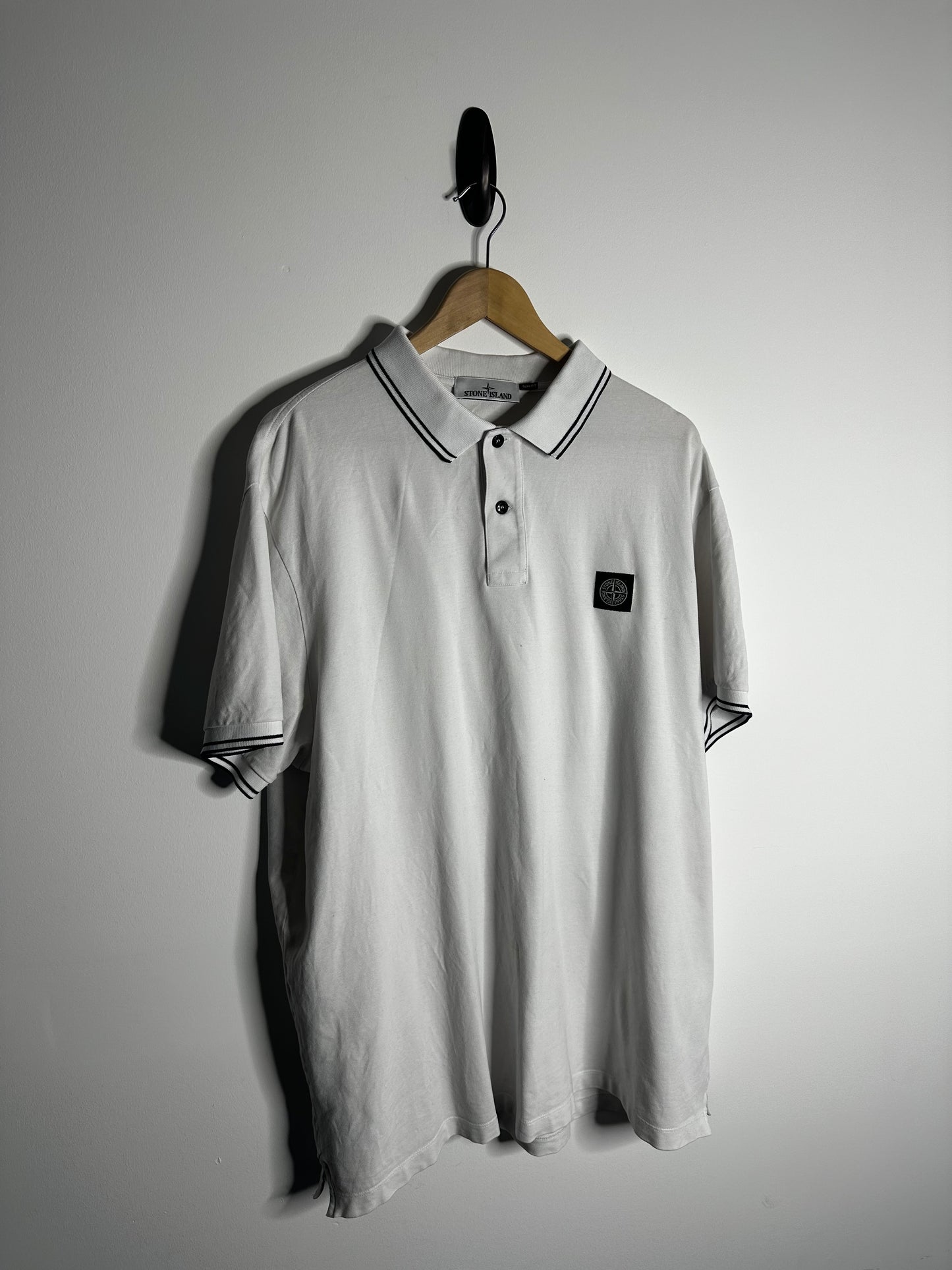 Stone Island White Polo Shirt - XXXL
