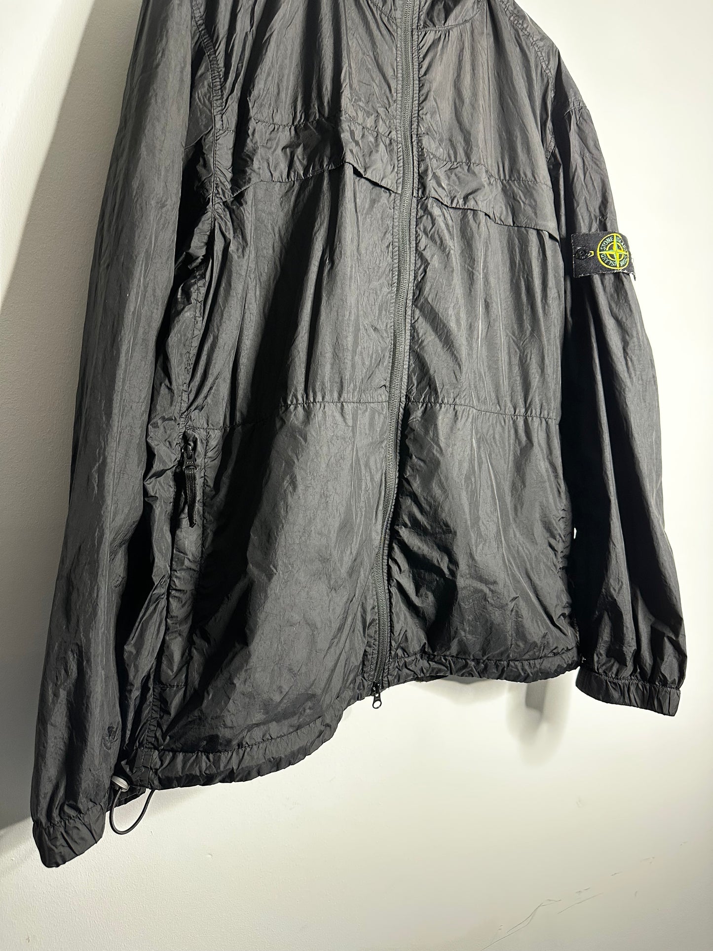 Stone Island Black Crinkle Reps R-NY Hooded Jacket - XXL