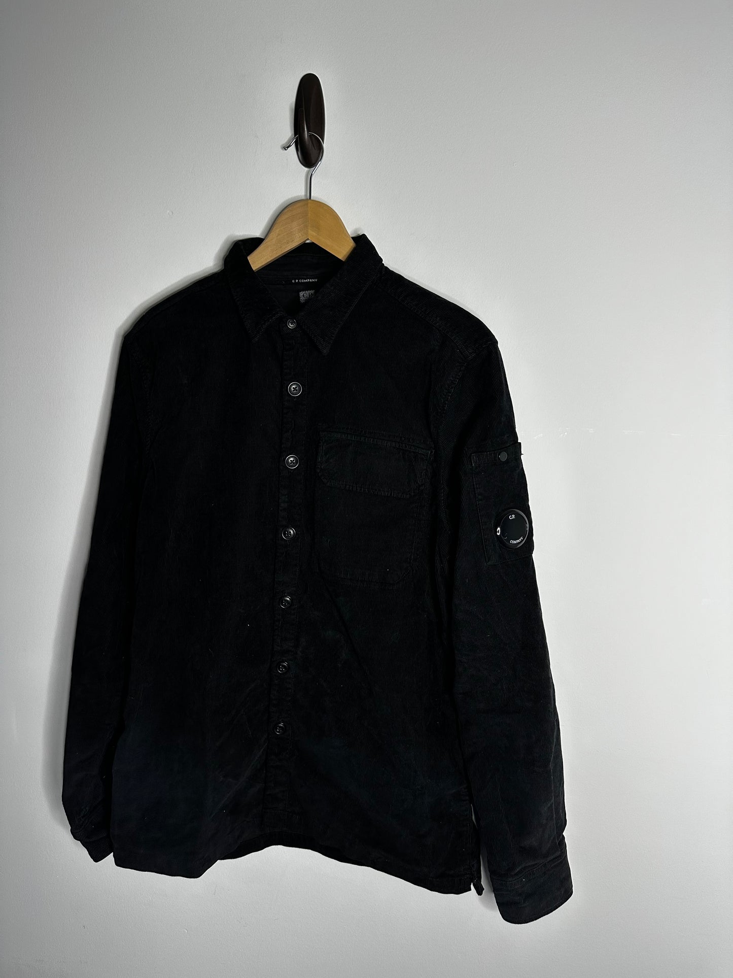 C.P. Company Black Corduroy Overshirt - Large