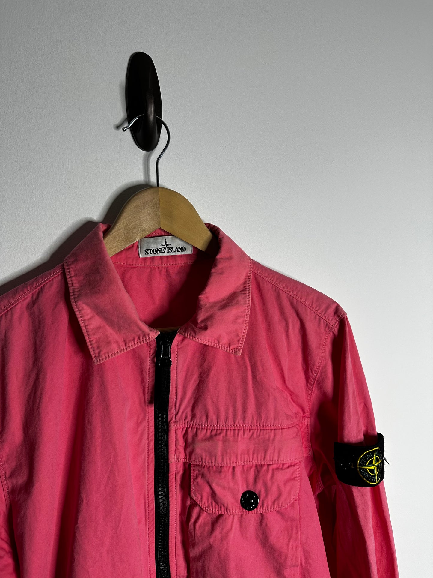 Stone Island Pink Single Pocket Overshirt - Medium