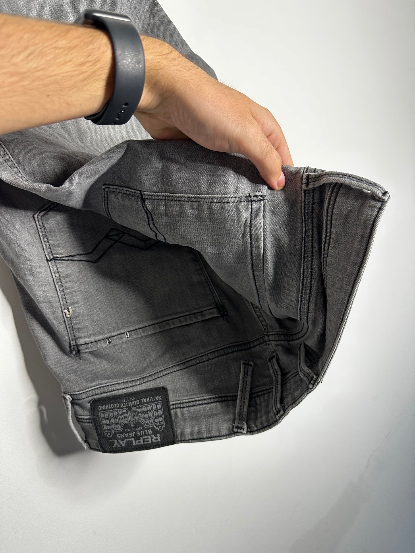 Replay Grey Anbass Hyperflex Jeans - 36 Waist / 32 Leg