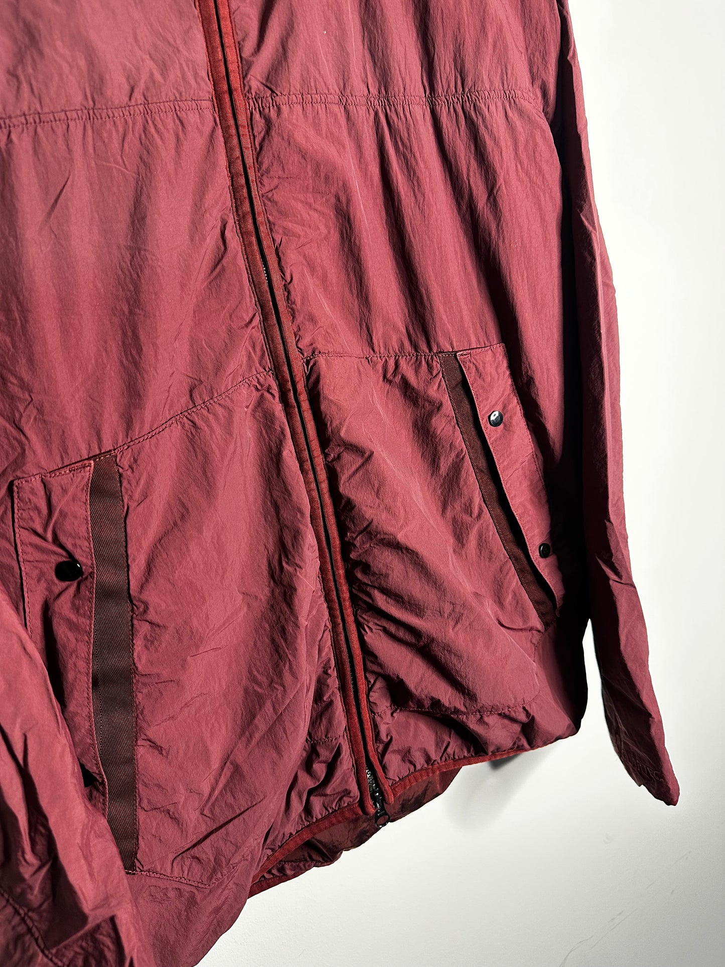 C.P. Company Burgundy G.D.P. Hooded Polartec Goggle Jacket - Extra Large