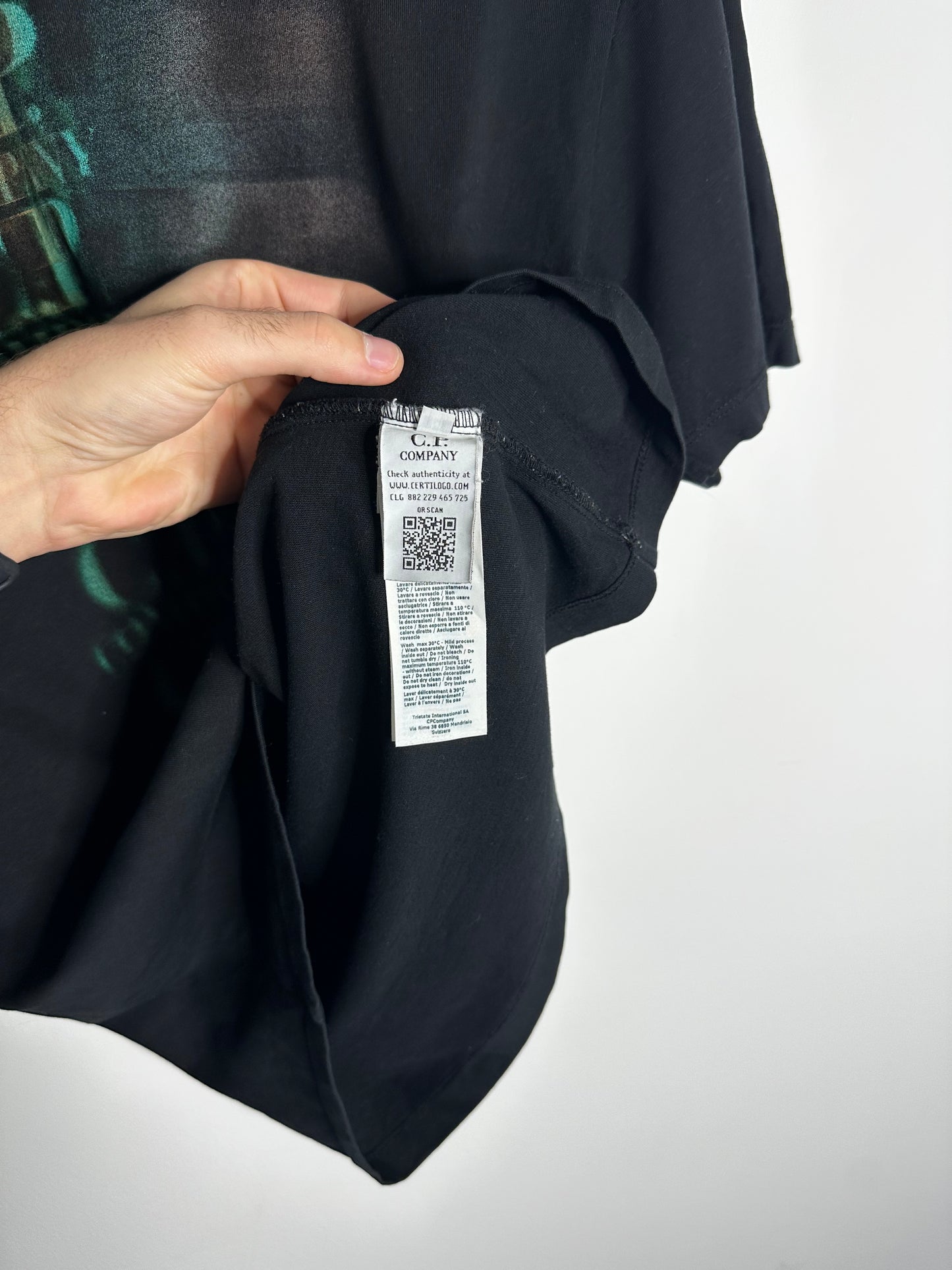 C.P. Company Black Graphic Print T - Shirt - Medium