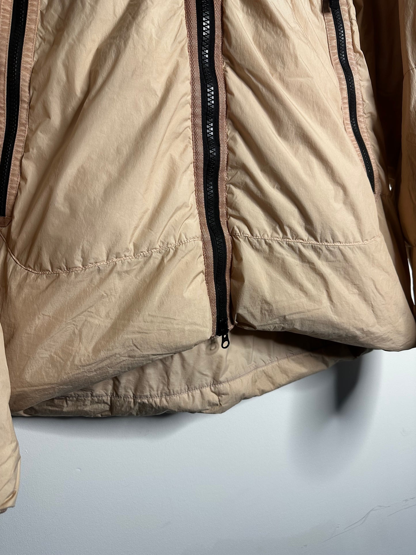 Stone Island Peach Crinkle Reps Down Hooded Jacket - XXL