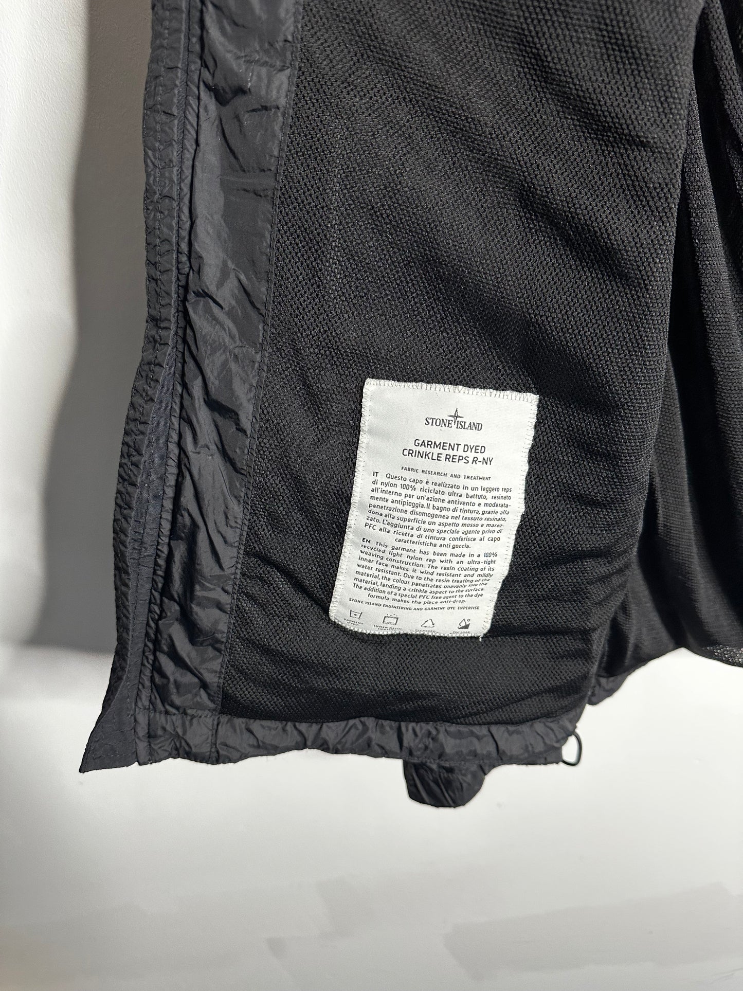 Stone Island Black Crinkle Reps R-NY Hooded Jacket - XXL